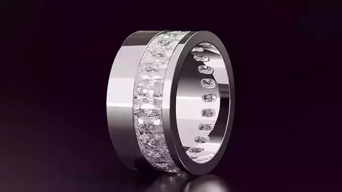 Channel Set Cushion Eternity Ring N02 288CT EU54