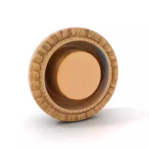 Intricately Carved Wooden Bowl Model Pack Low-poly 3D model