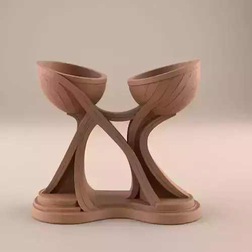 Elegant Dual Bowl Planter Candle Holder candy container stl