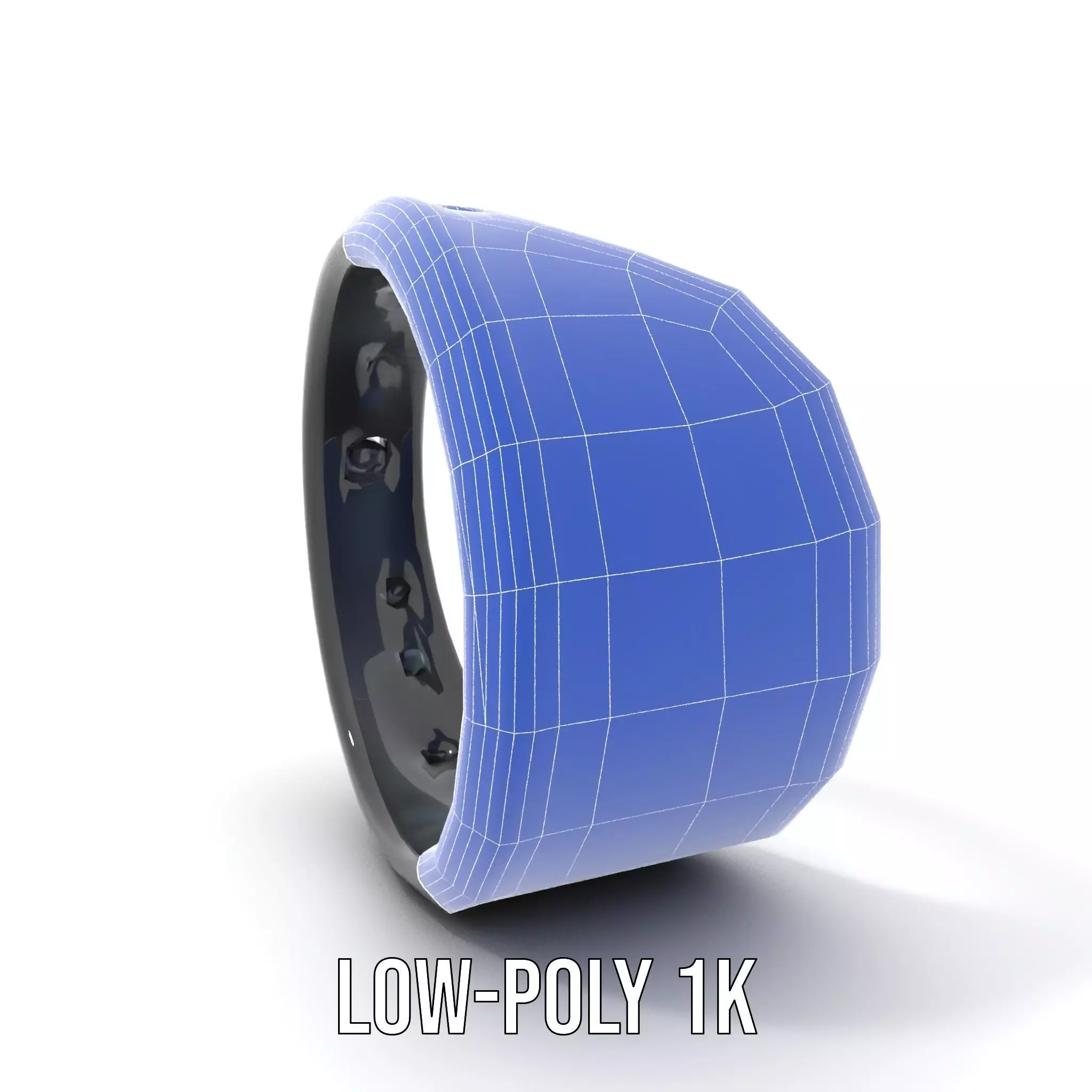 Smart Ring Model Pack with Black and Emerald Marble Detail Low-poly 3D model_17