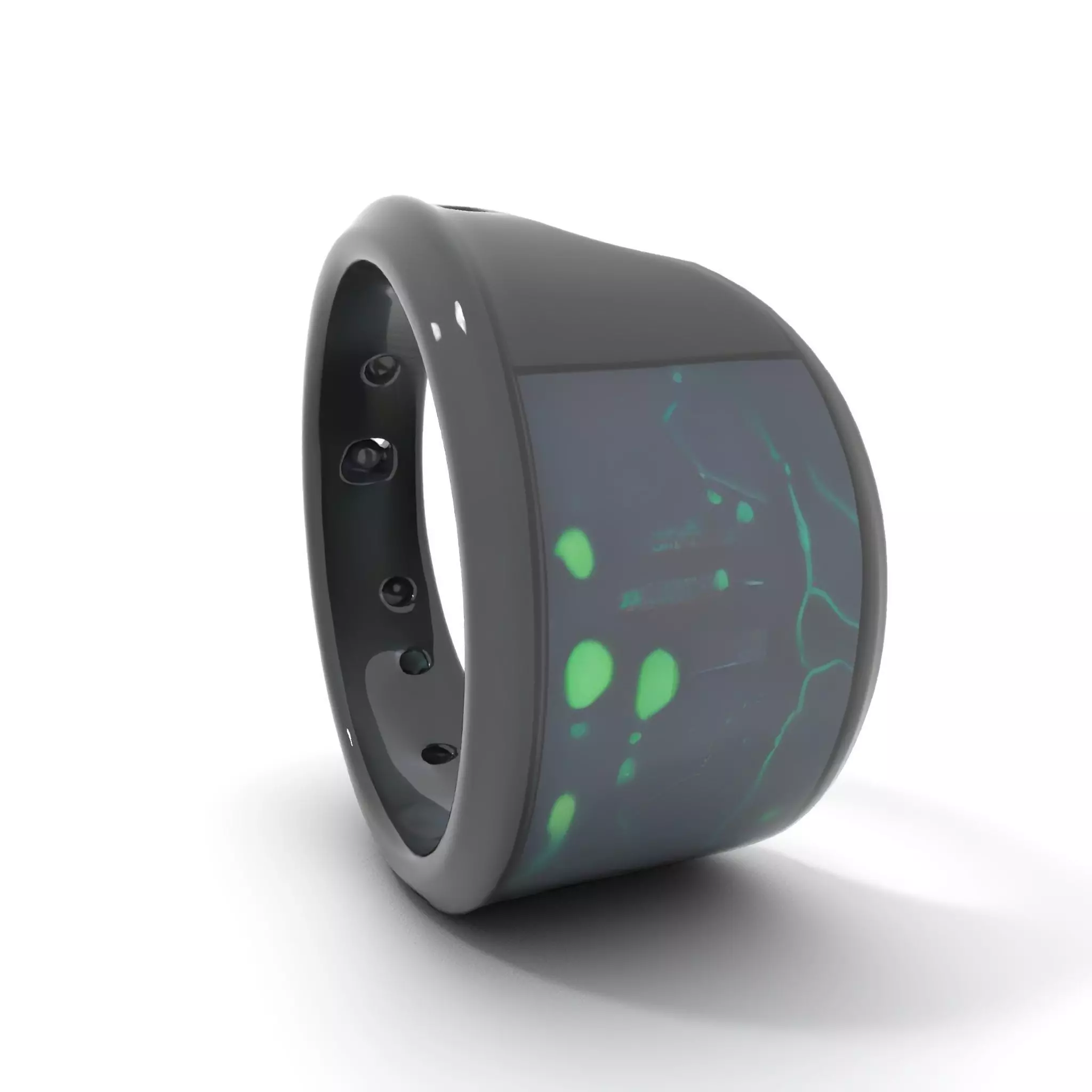 Smart Ring Model Pack with Black and Emerald Marble Detail Low-poly 3D model_16