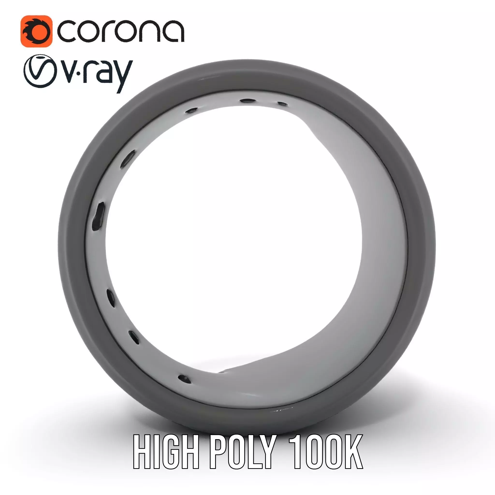 Smart Ring Model Pack with Black and Emerald Marble Detail Low-poly 3D model_24