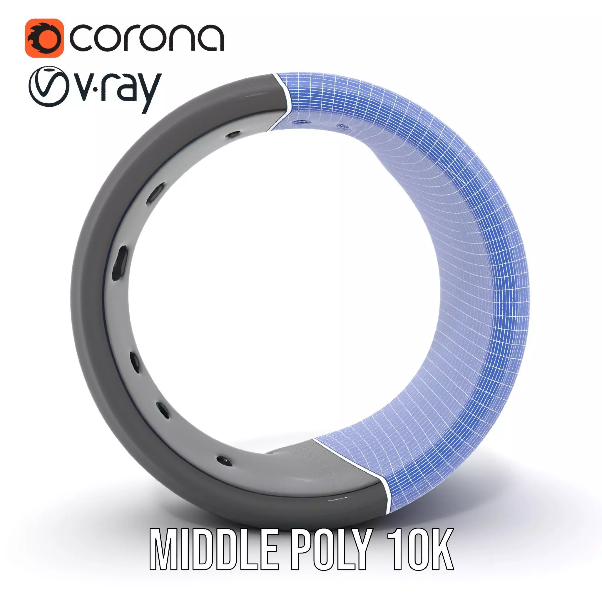 Smart Ring Model Pack with Black and Emerald Marble Detail Low-poly 3D model_30