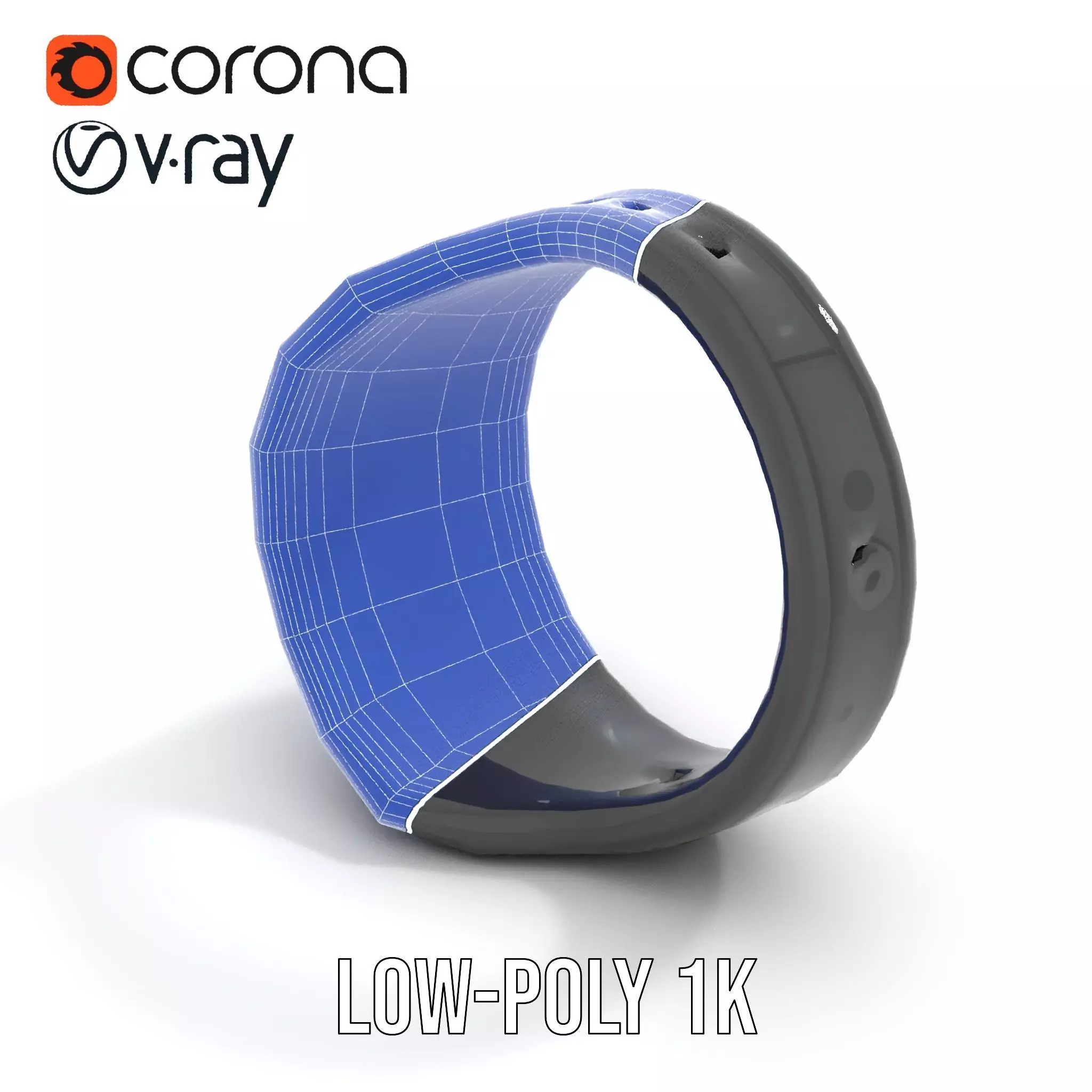 Smart Ring Model Pack with Black and Emerald Marble Detail Low-poly 3D model_23