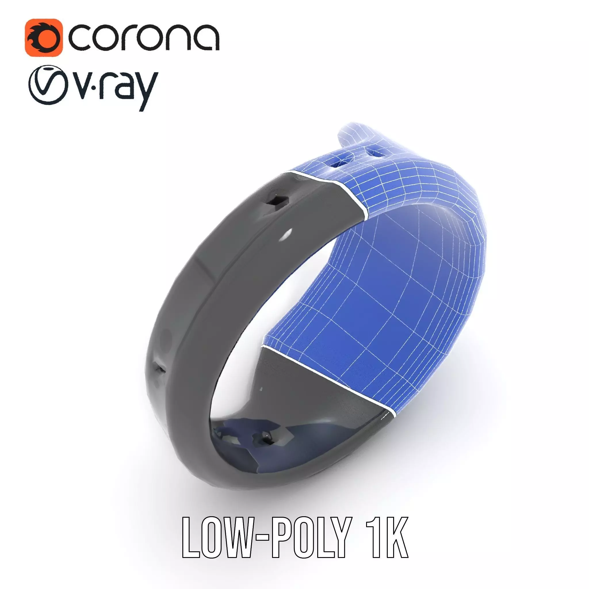 Smart Ring Model Pack with Black and Emerald Marble Detail Low-poly 3D model_26