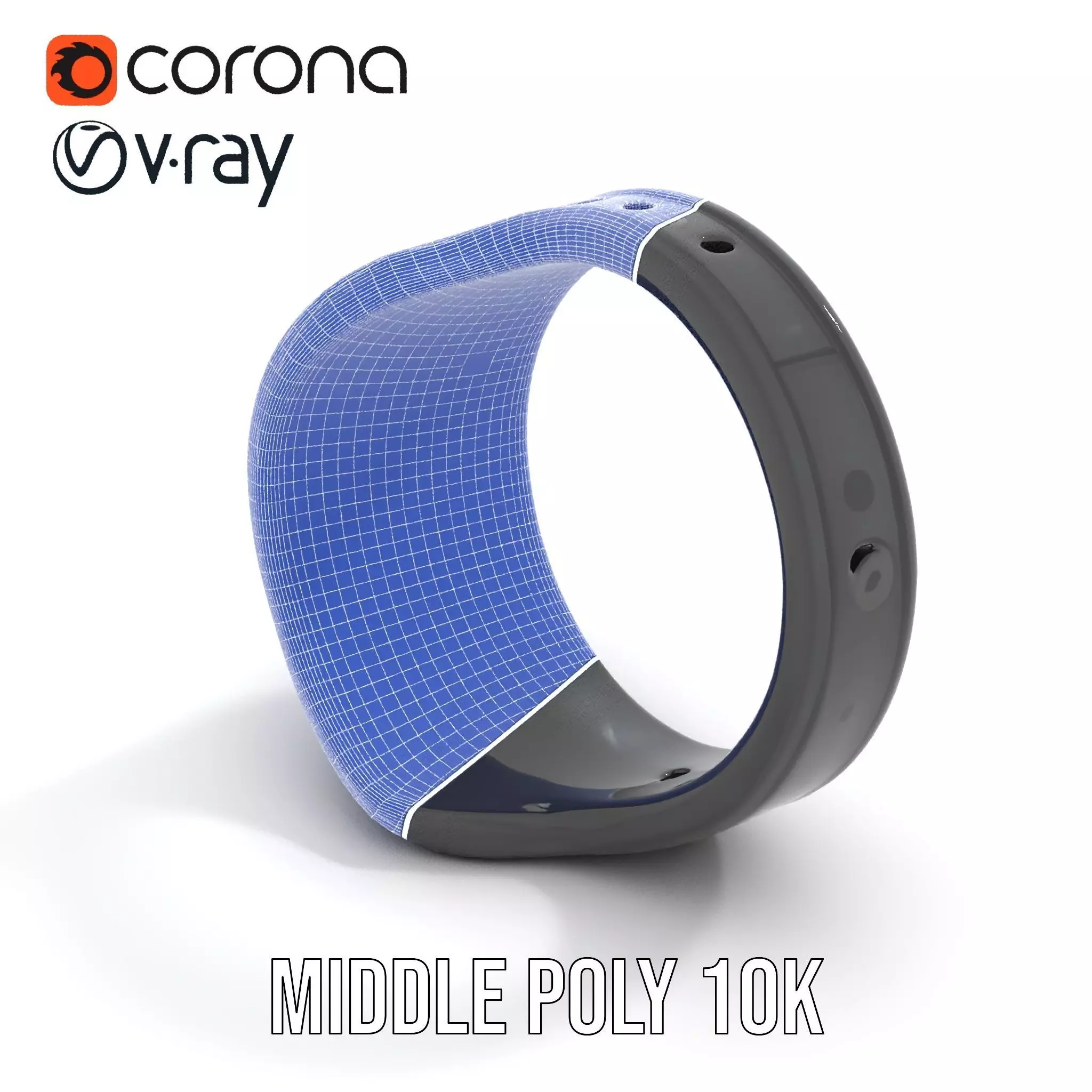 Smart Ring Model Pack with Black and Emerald Marble Detail Low-poly 3D model_22