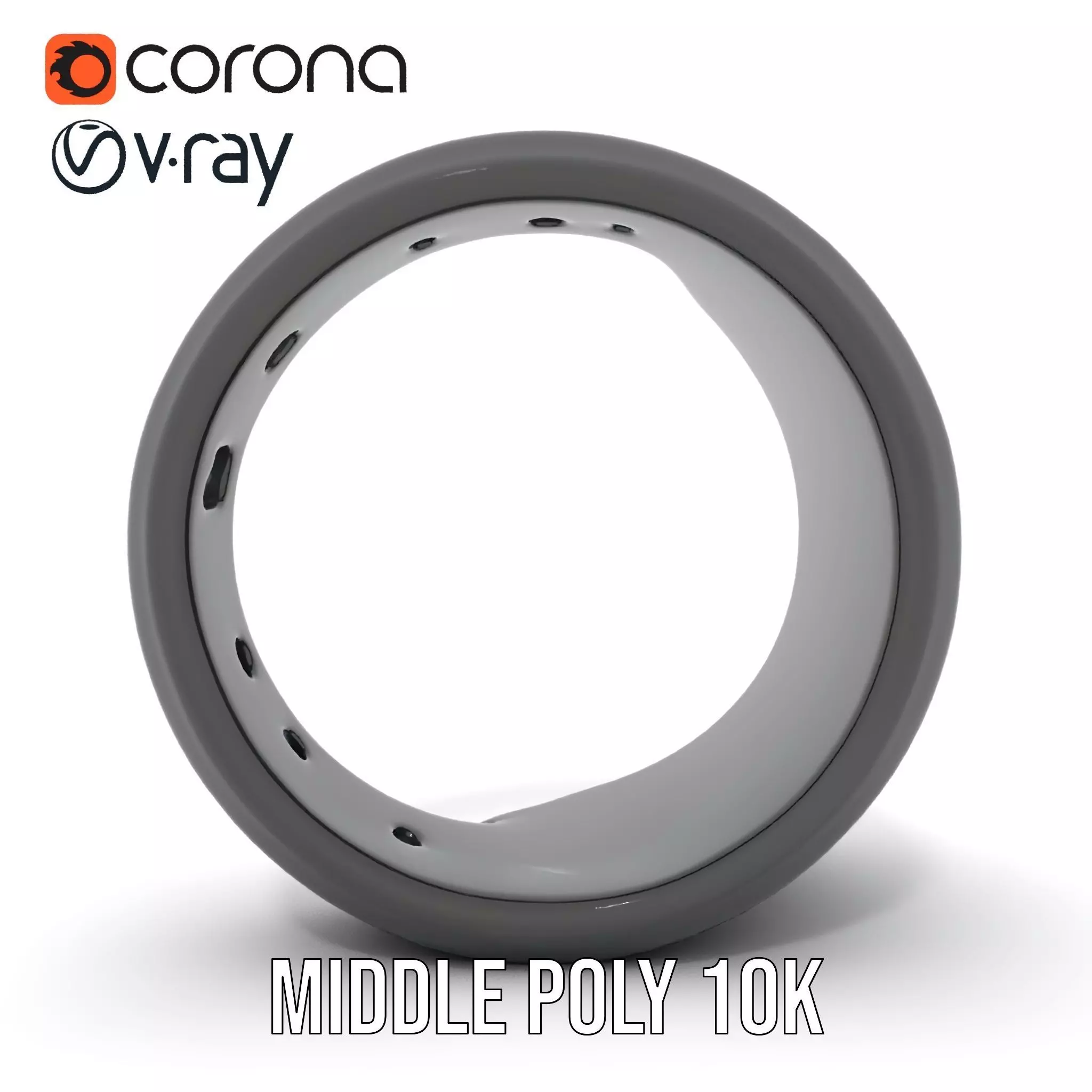 Smart Ring Model Pack with Black and Emerald Marble Detail Low-poly 3D model_19