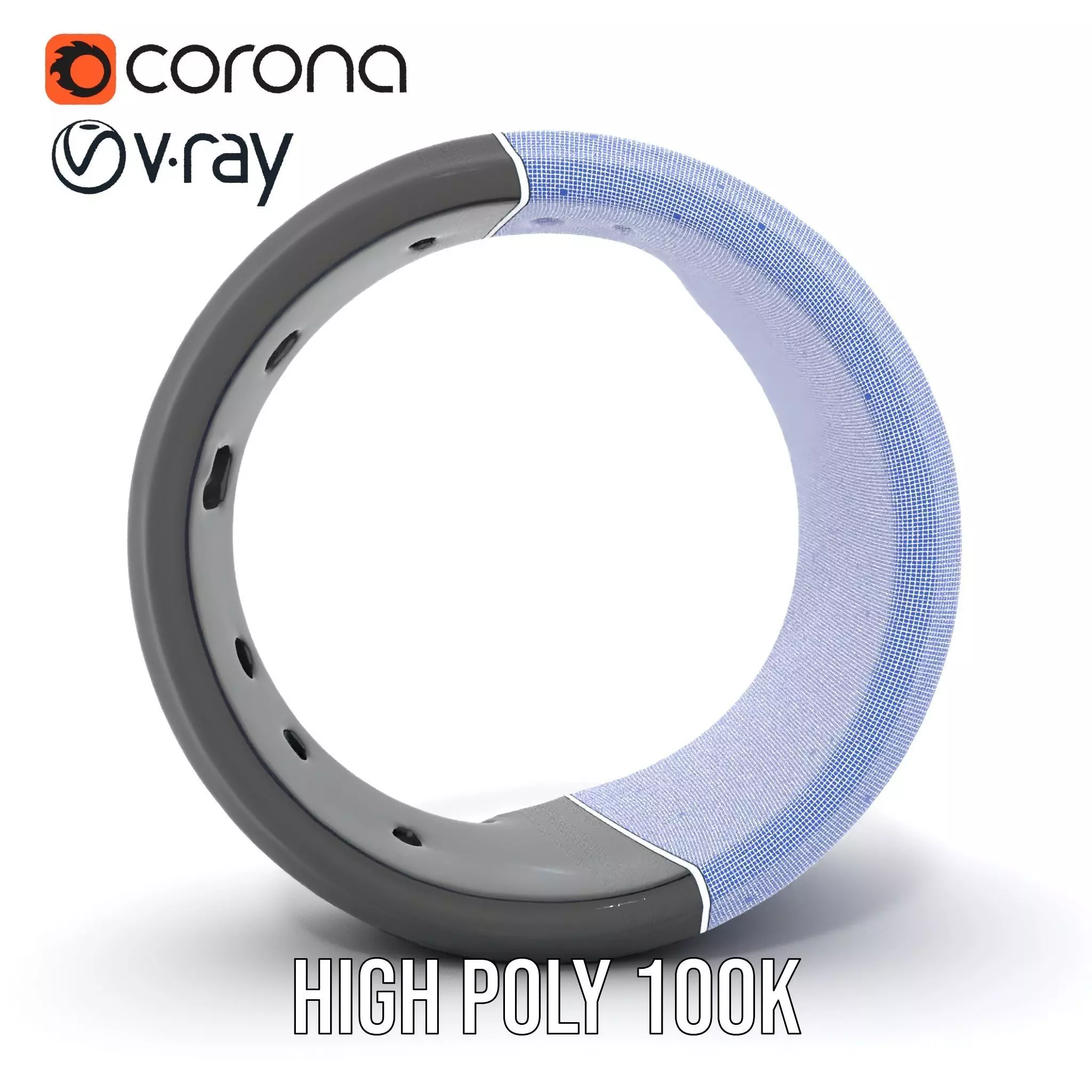 Smart Ring Model Pack with Black and Emerald Marble Detail Low-poly 3D model_35