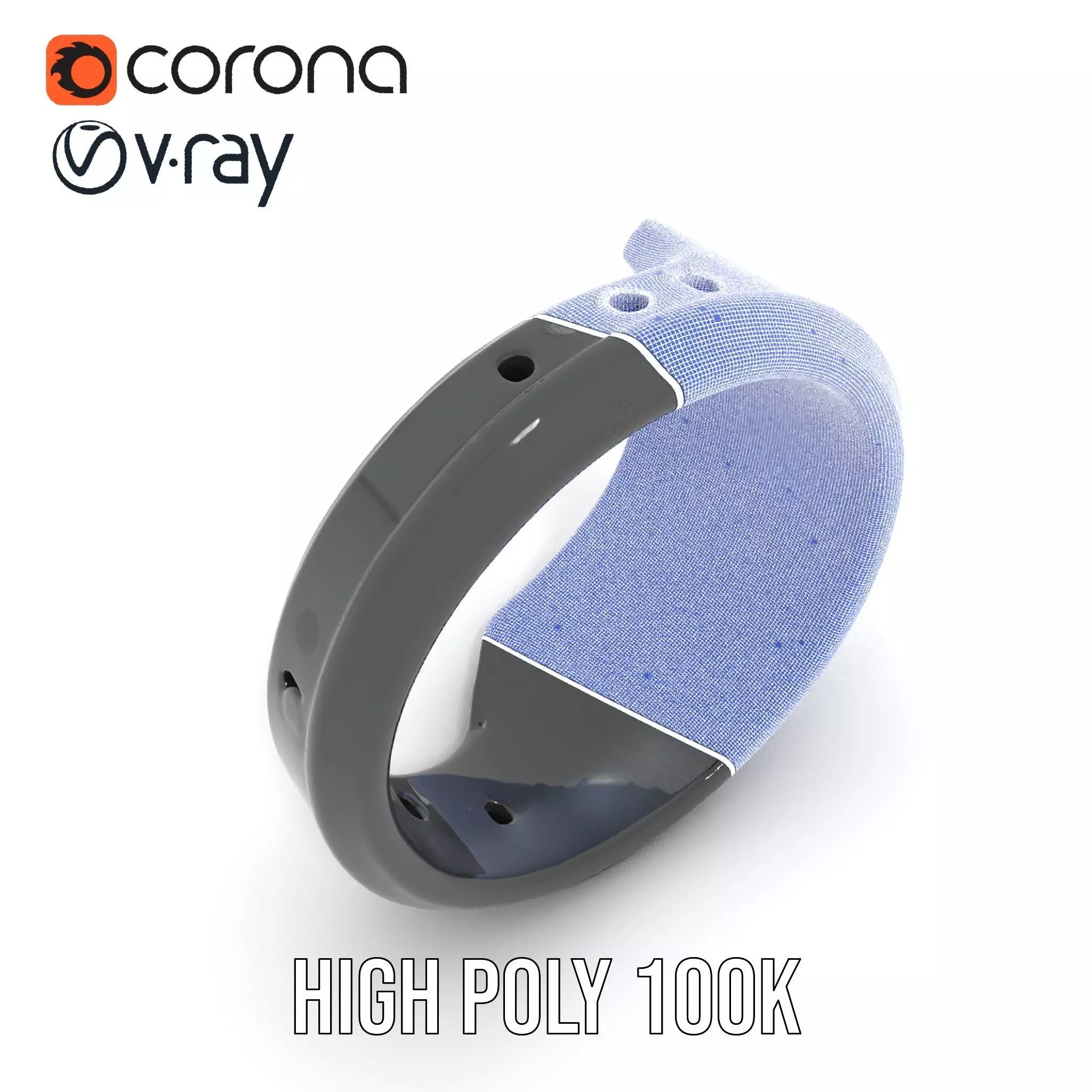 Smart Ring Model Pack with Black and Emerald Marble Detail Low-poly 3D model_32