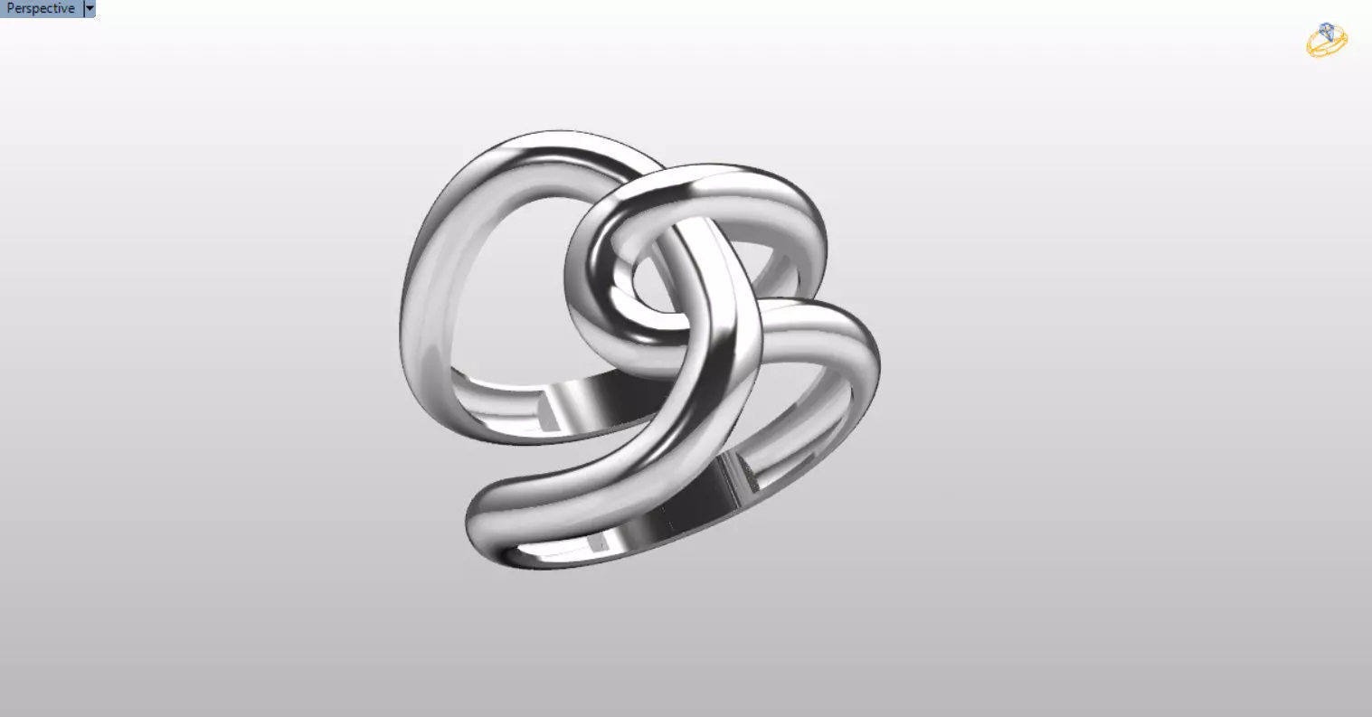 minimal knot ring 3D print model_1