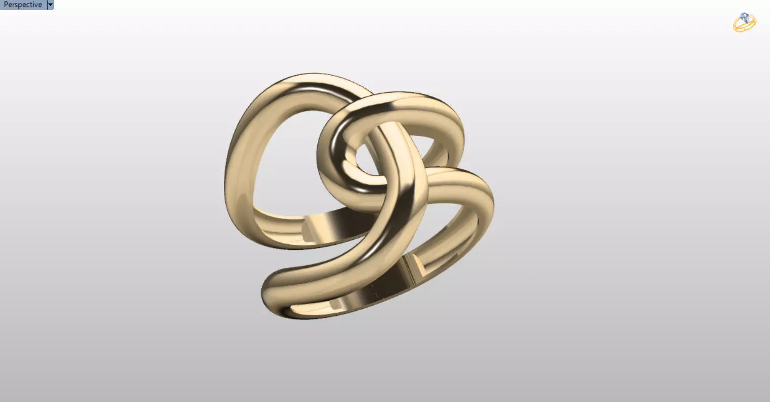 minimal knot ring 3D print model_0