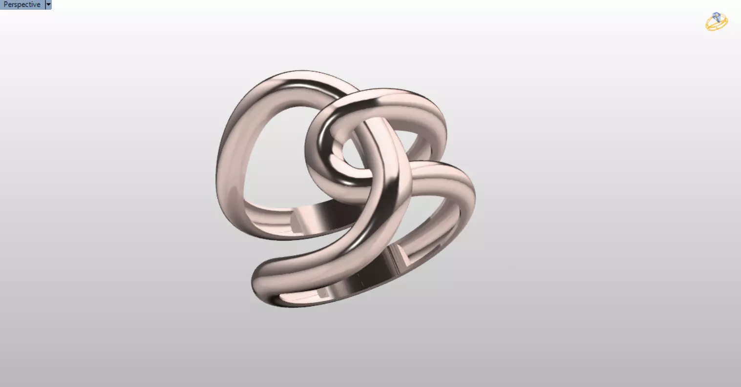 minimal knot ring 3D print model_2