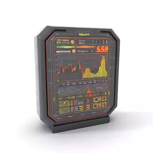 Futuristic Digital Display model pack with Graphical Interface Low-poly 3D model