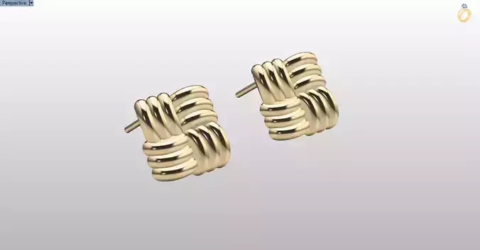 elegant square knot stud earrings