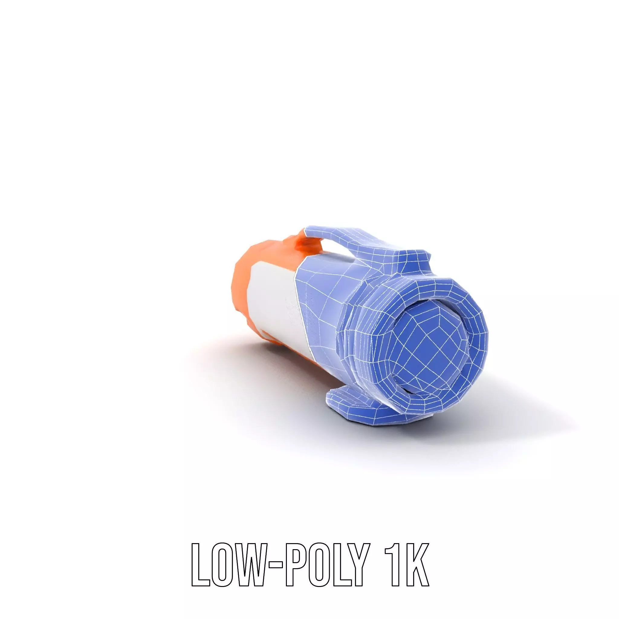 Orange LED Flashlight model pack Low-poly 3D model_25