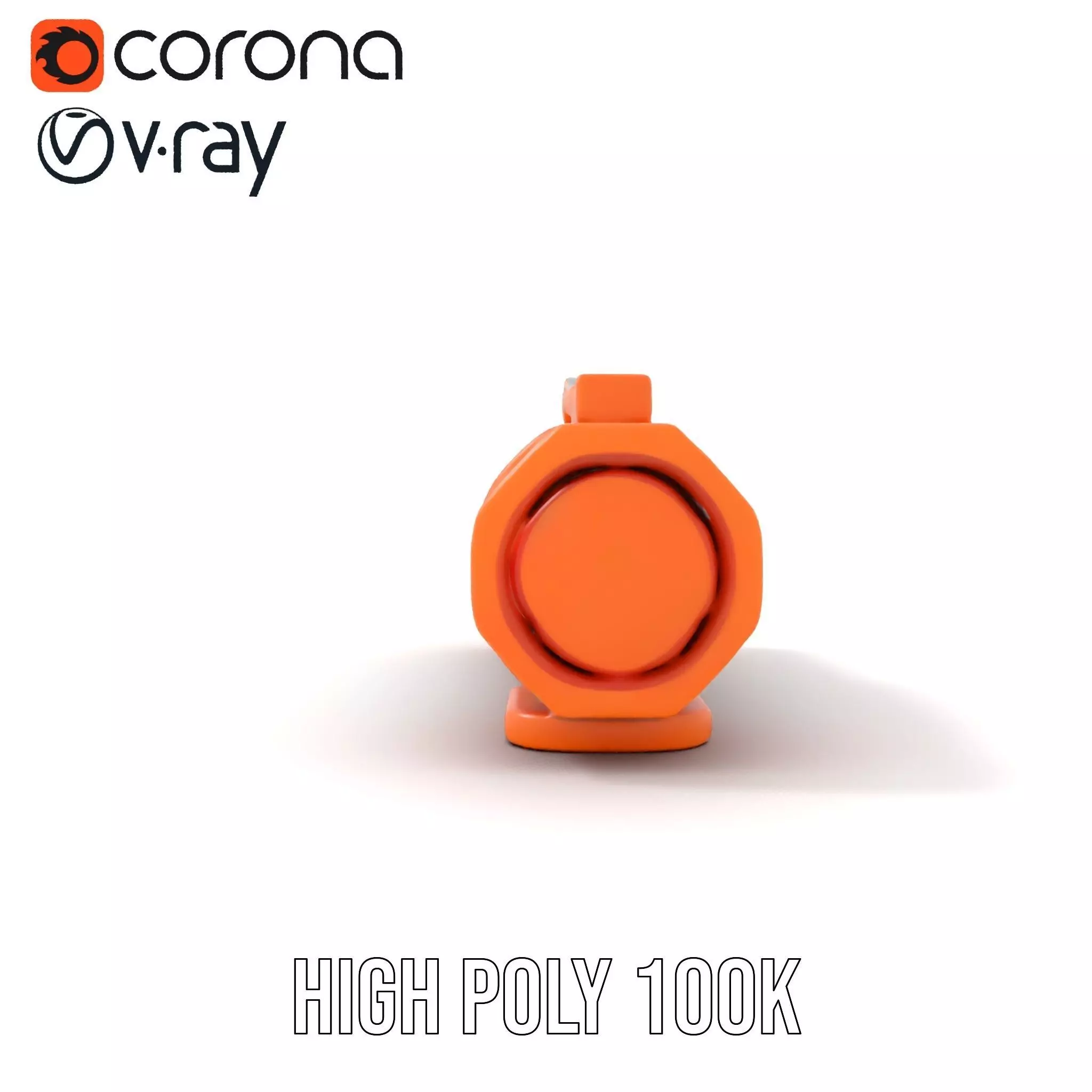 Orange LED Flashlight model pack Low-poly 3D model_32
