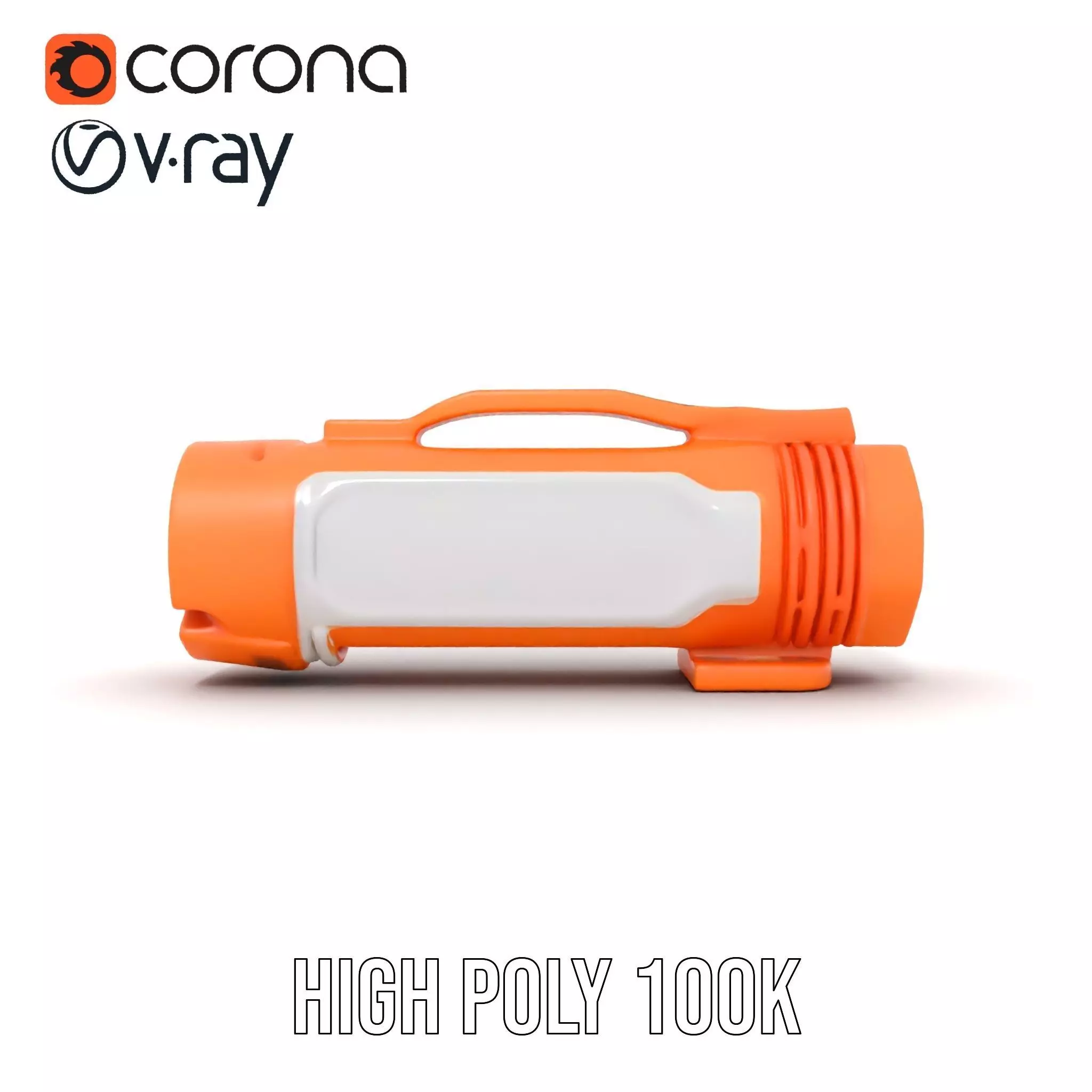 Orange LED Flashlight model pack Low-poly 3D model_34