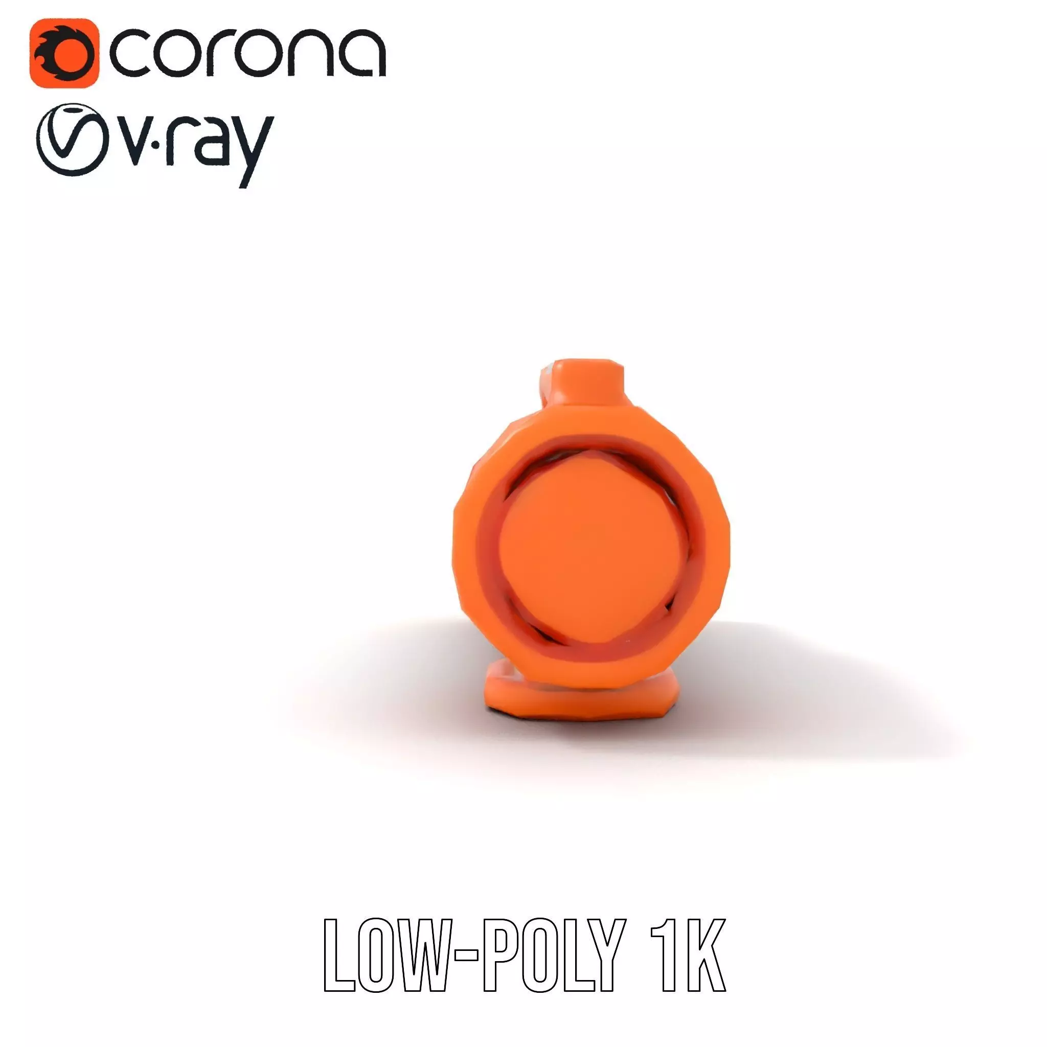 Orange LED Flashlight model pack Low-poly 3D model_15