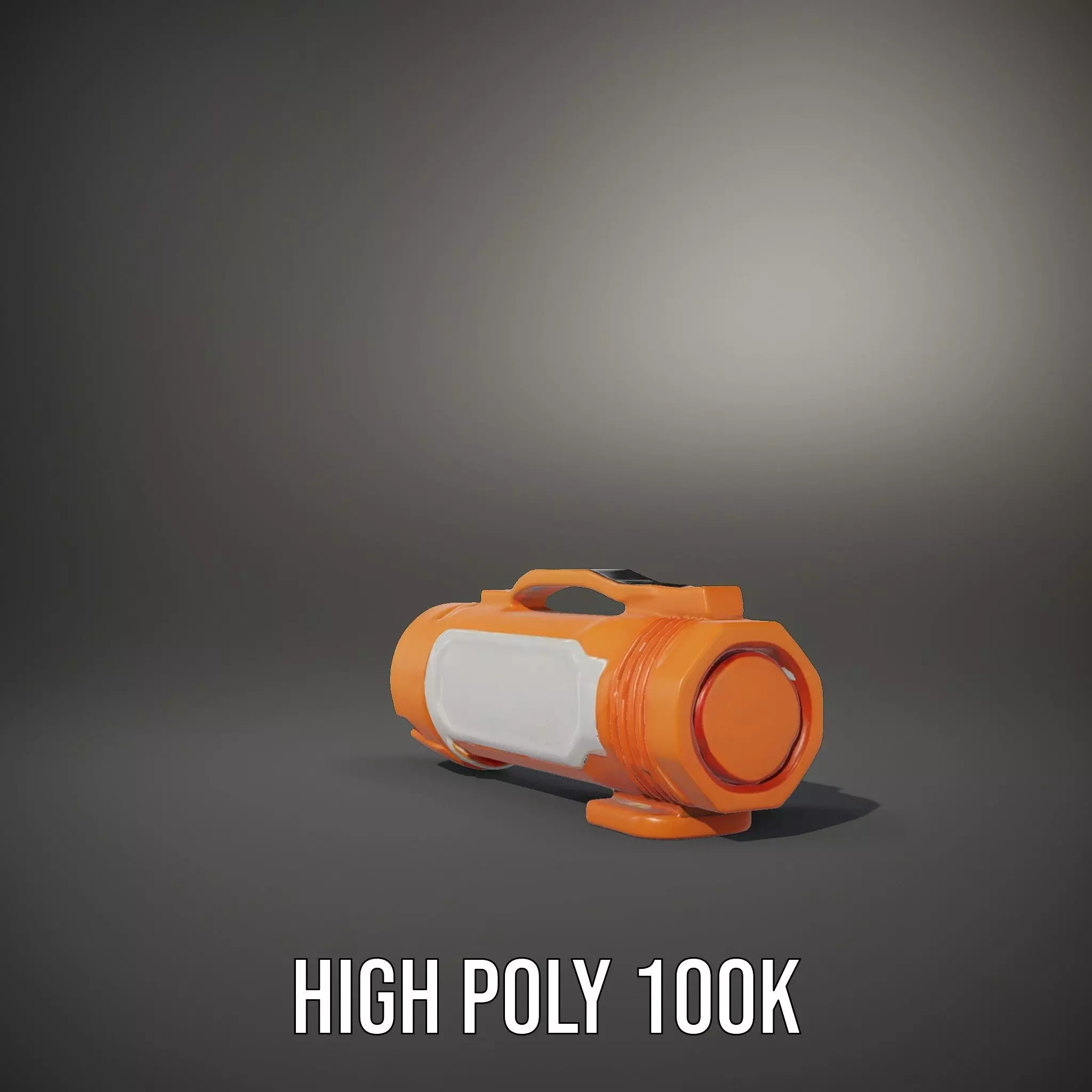 Orange LED Flashlight model pack Low-poly 3D model_8