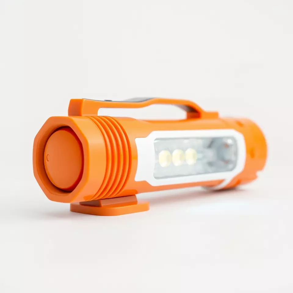 Orange LED Flashlight model pack Low-poly 3D model_2