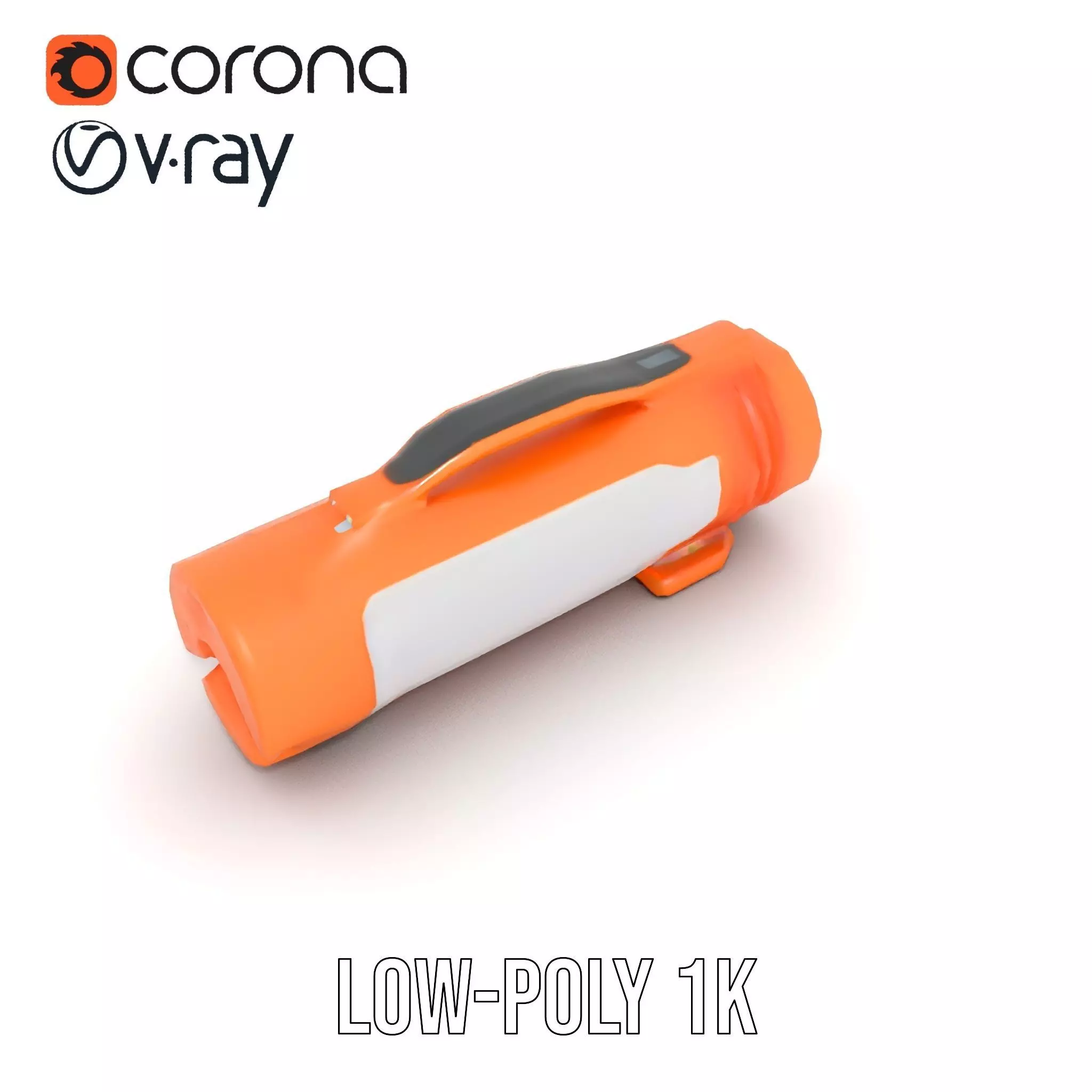 Orange LED Flashlight model pack Low-poly 3D model_19