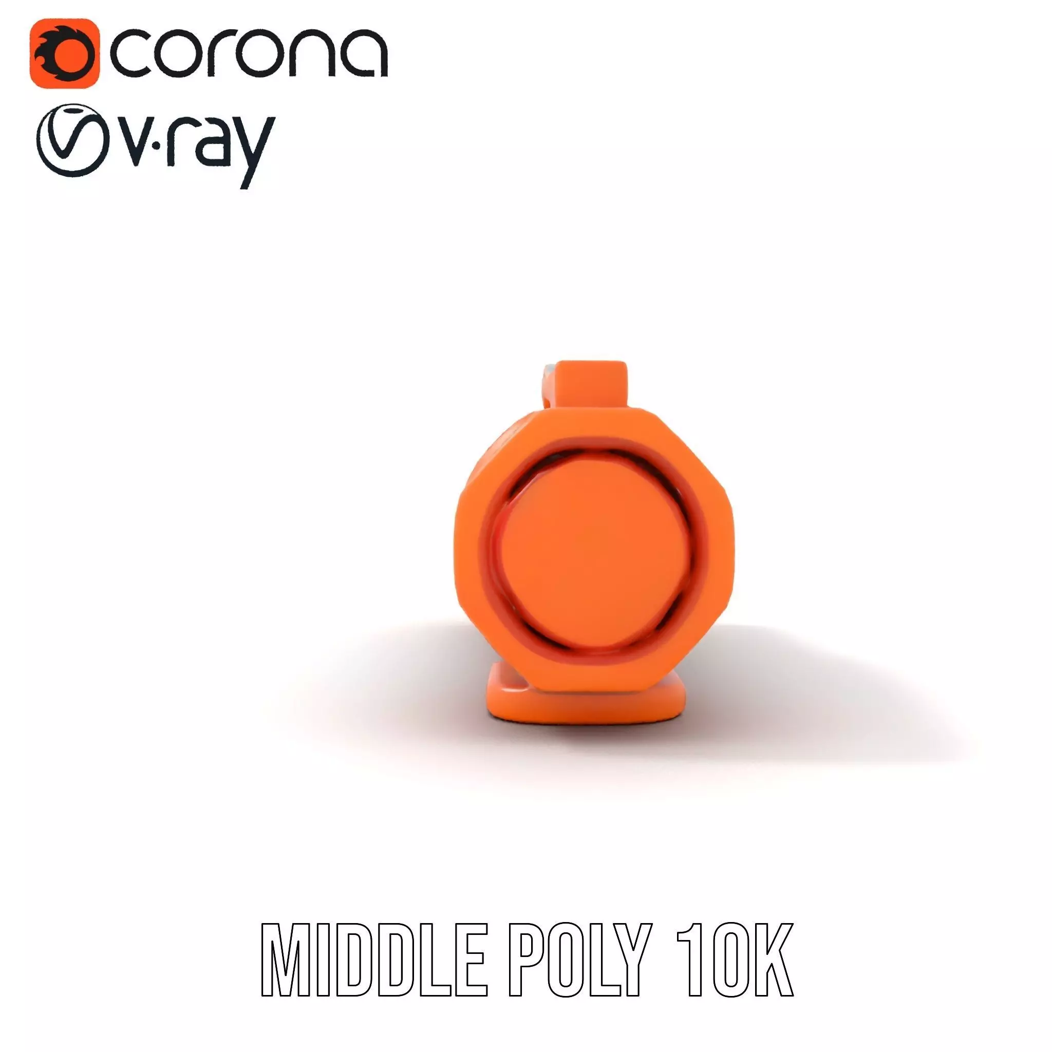 Orange LED Flashlight model pack Low-poly 3D model_14