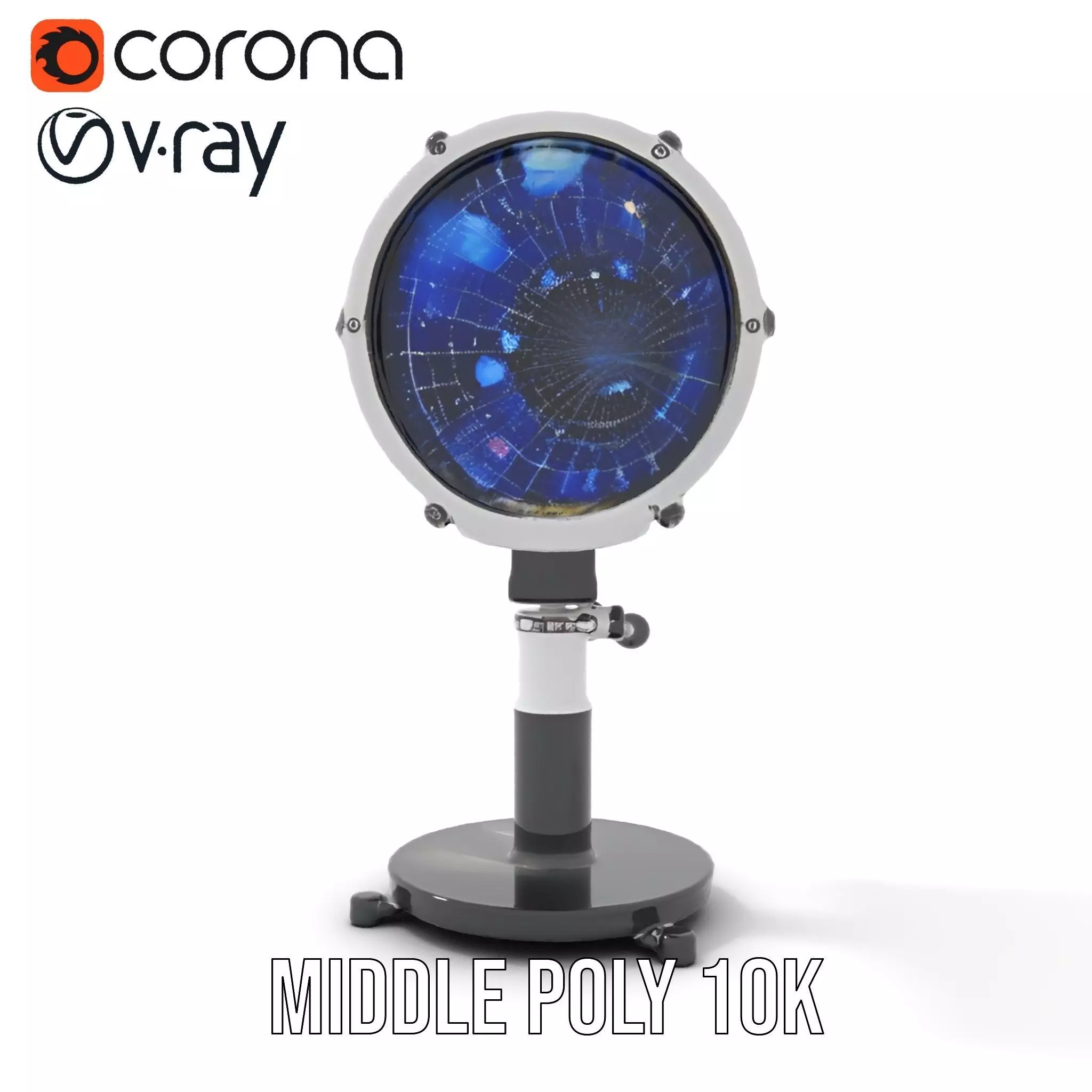 Futuristic Projector with Star Map Model Pack Low-poly 3D model_13