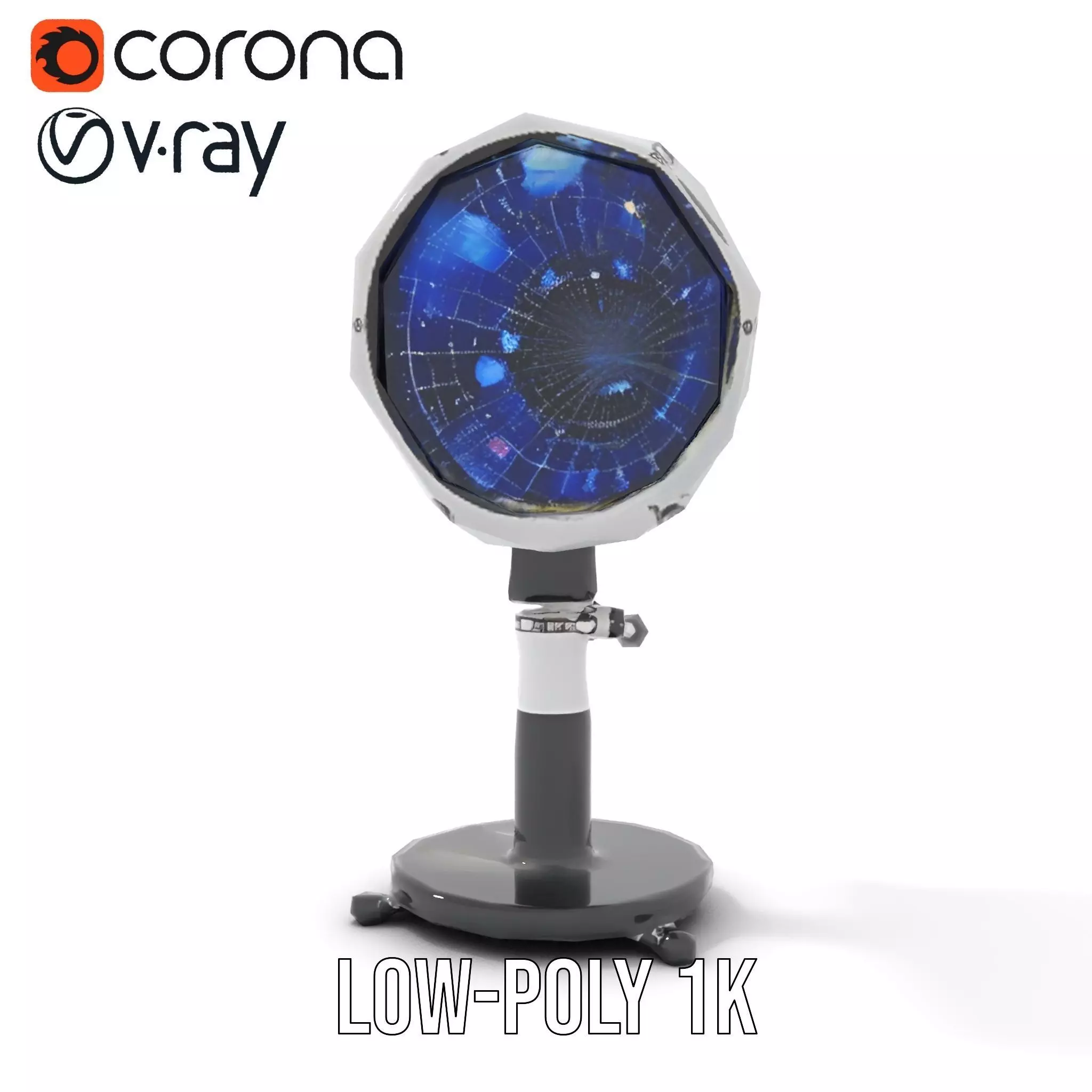 Futuristic Projector with Star Map Model Pack Low-poly 3D model_19