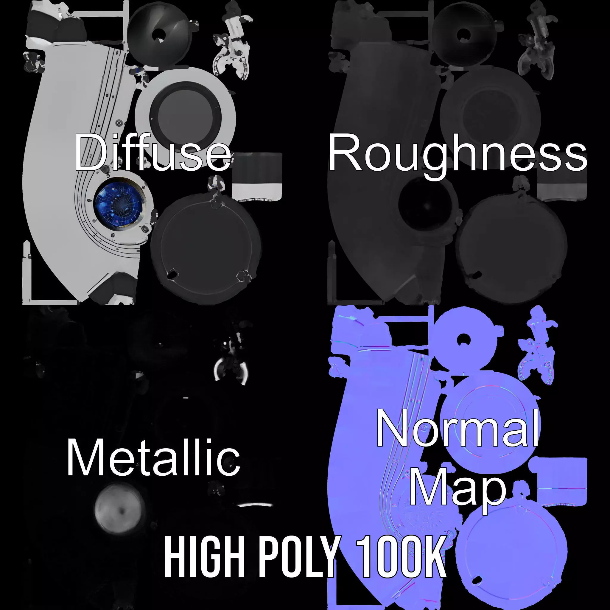 Futuristic Projector with Star Map Model Pack Low-poly 3D model_3