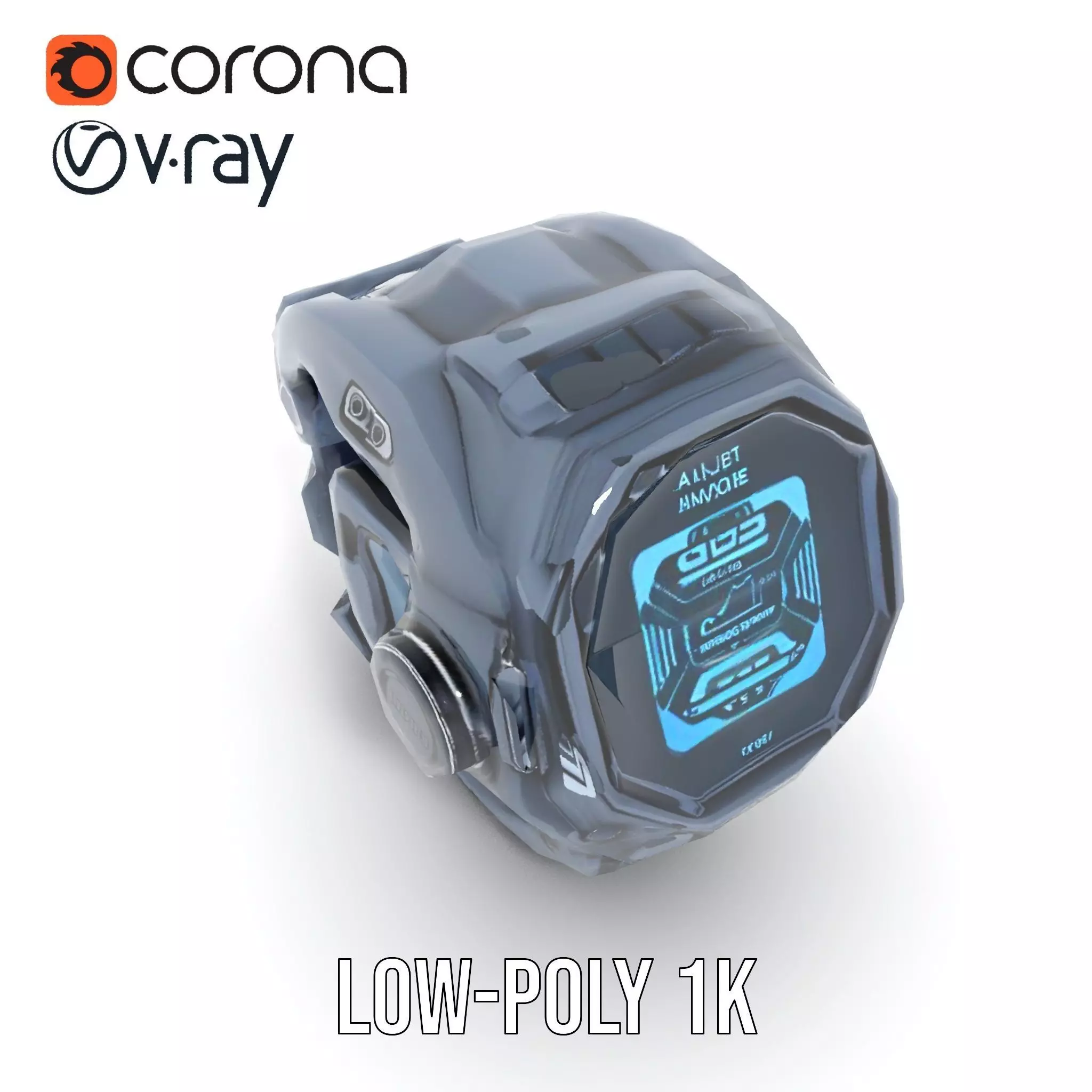 Futuristic Smartwatch Model Pack with Interactive Display Low-poly 3D model_22