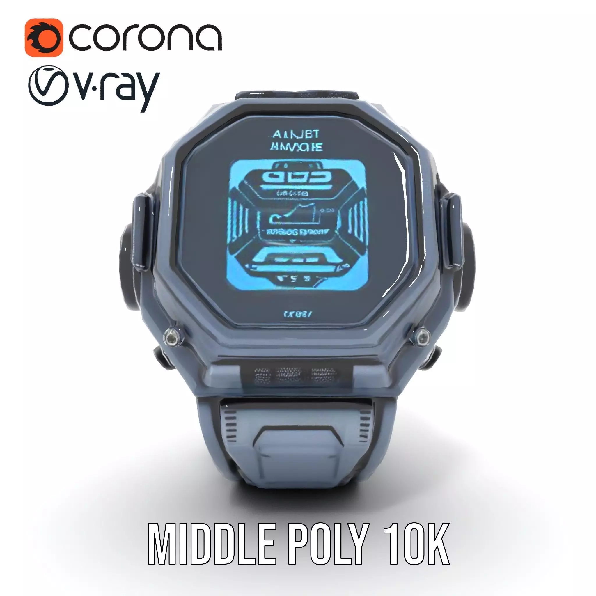 Futuristic Smartwatch Model Pack with Interactive Display Low-poly 3D model_21