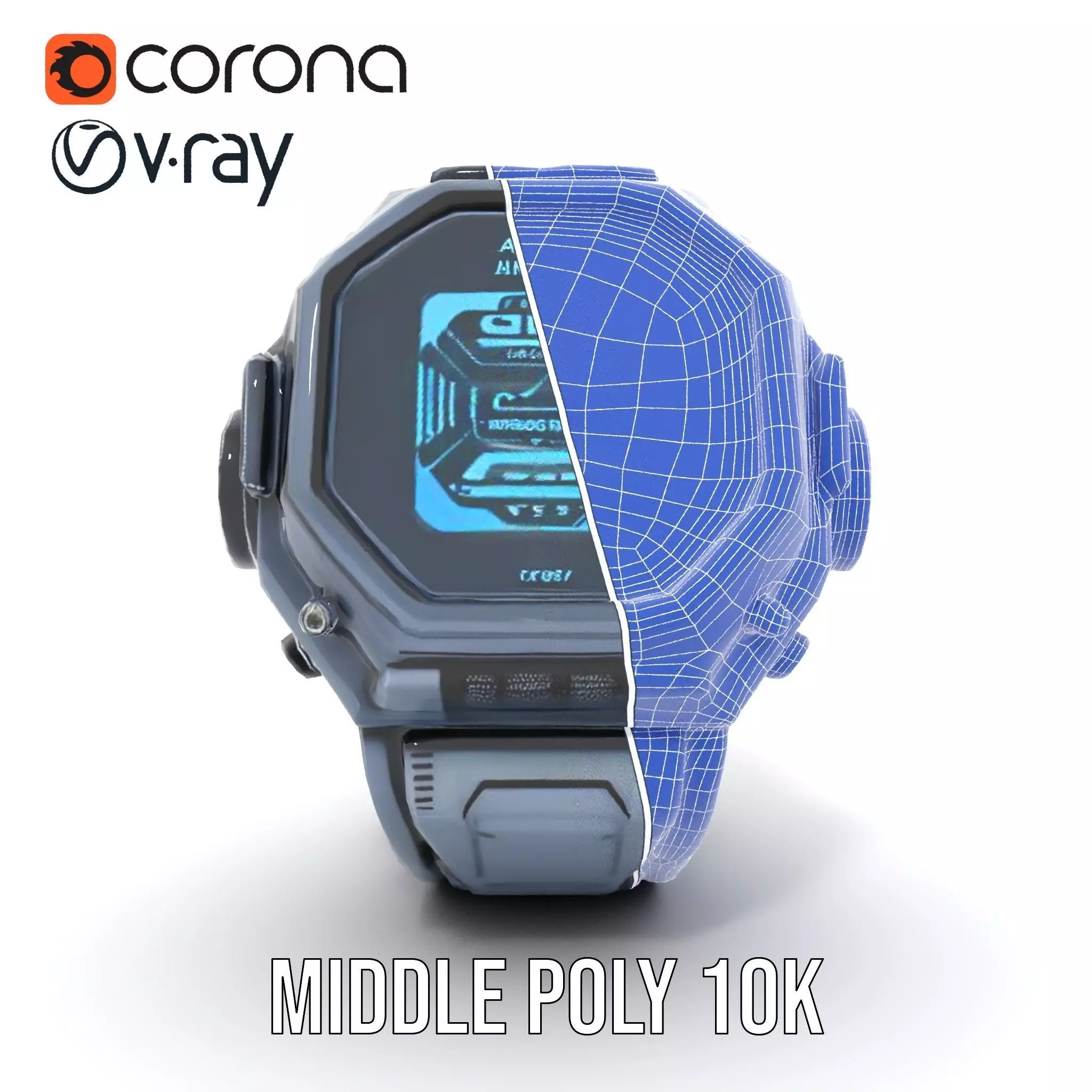 Futuristic Smartwatch Model Pack with Interactive Display Low-poly 3D model_30