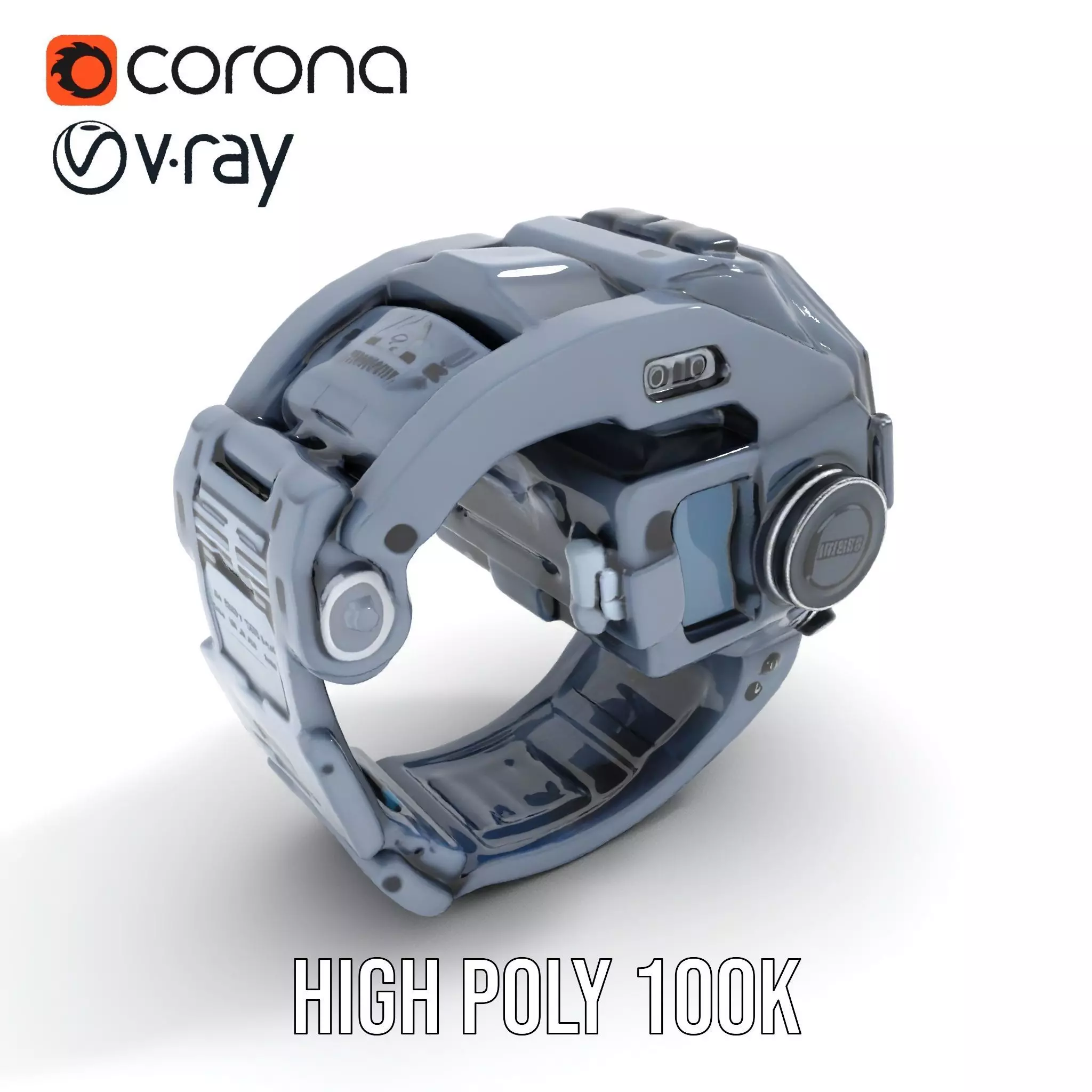 Futuristic Smartwatch Model Pack with Interactive Display Low-poly 3D model_17