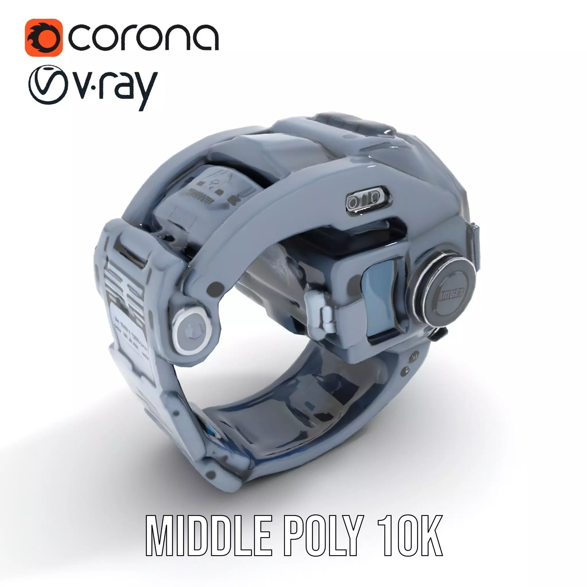 Futuristic Smartwatch Model Pack with Interactive Display Low-poly 3D model_6