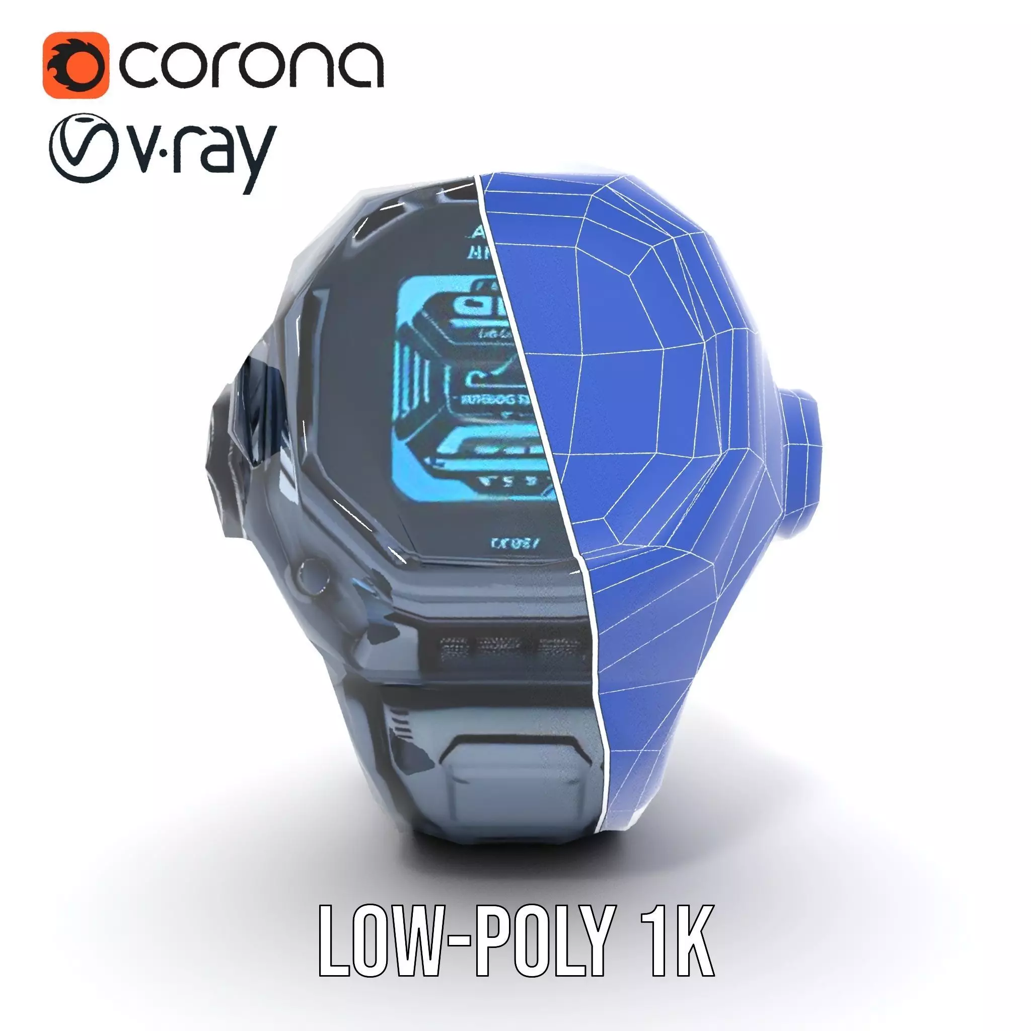 Futuristic Smartwatch Model Pack with Interactive Display Low-poly 3D model_31