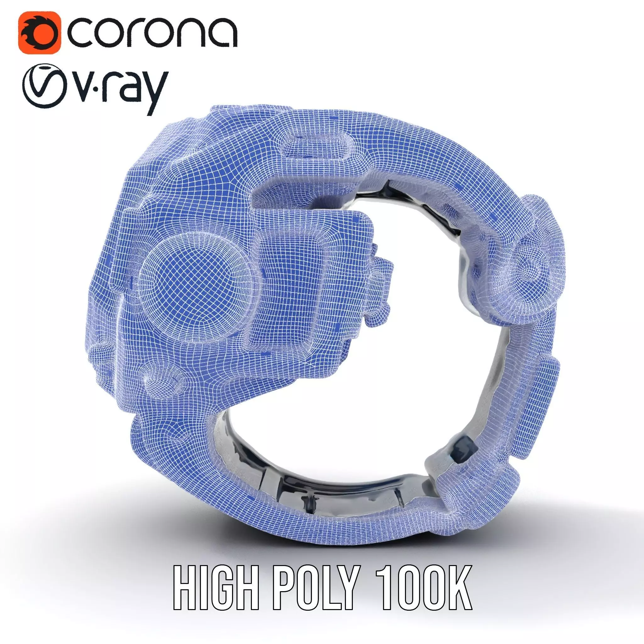 Futuristic Smartwatch Model Pack with Interactive Display Low-poly 3D model_33