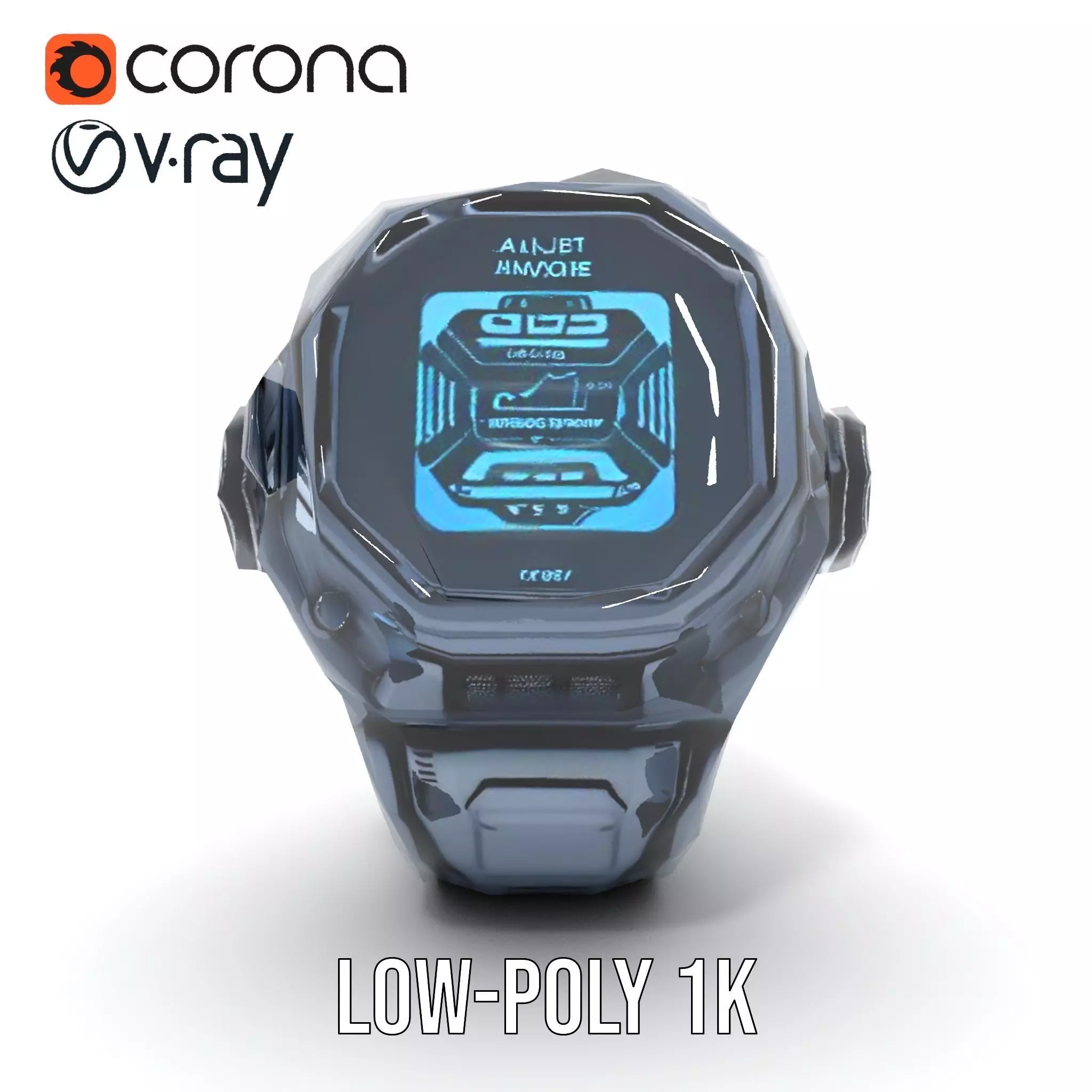 Futuristic Smartwatch Model Pack with Interactive Display Low-poly 3D model_14