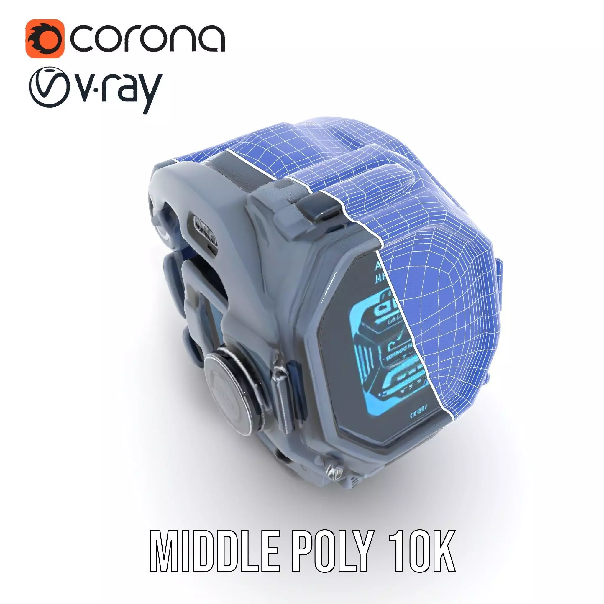 Futuristic Smartwatch Model Pack with Interactive Display Low-poly 3D model_24