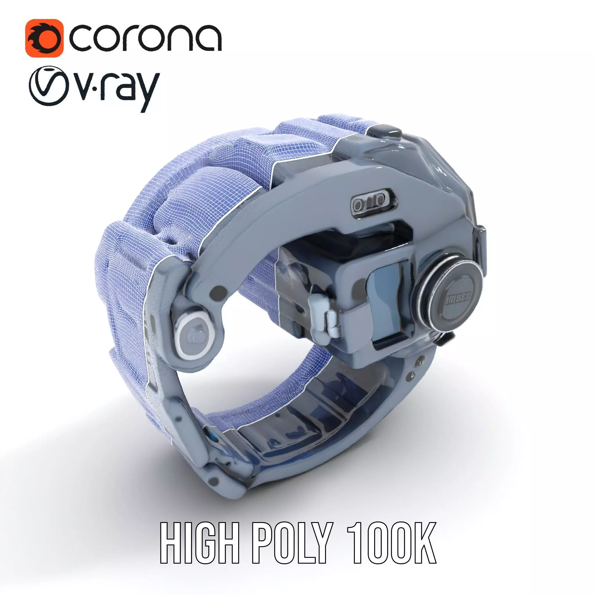 Futuristic Smartwatch Model Pack with Interactive Display Low-poly 3D model_29