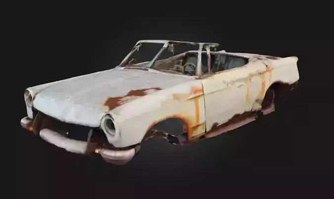 Rusty Convertible Wreck Abandoned Open-Top Car free 3D model | CGTrader