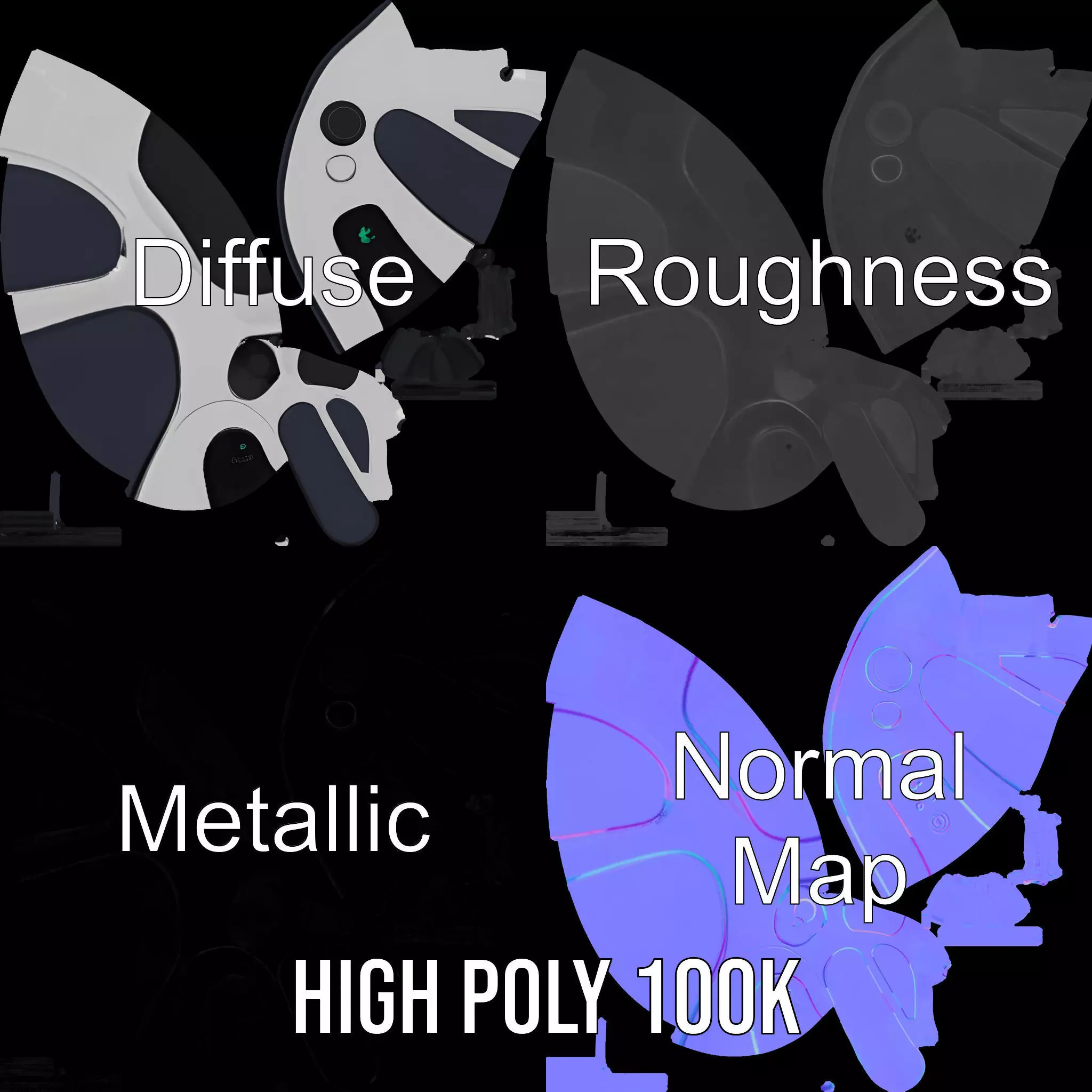 Futuristic Device Charging Dock Model Pack Low-poly 3D model_3