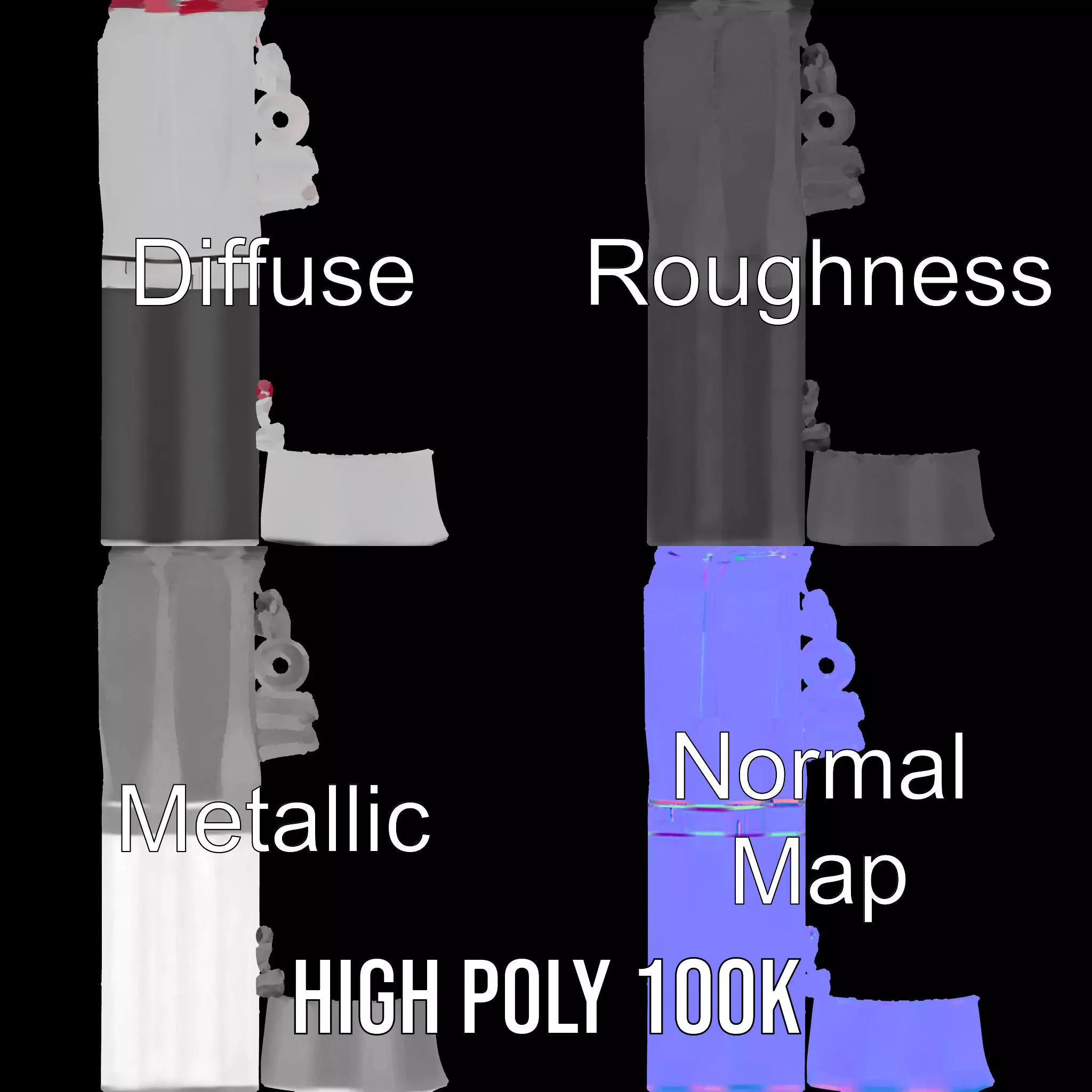 Sleek Dental Tool Model Pack for Professional Visualization Low-poly 3D model_3