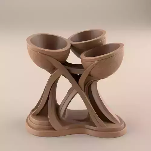 Twisted Triple Bowl Planter Candy and Candle holder 3D print model