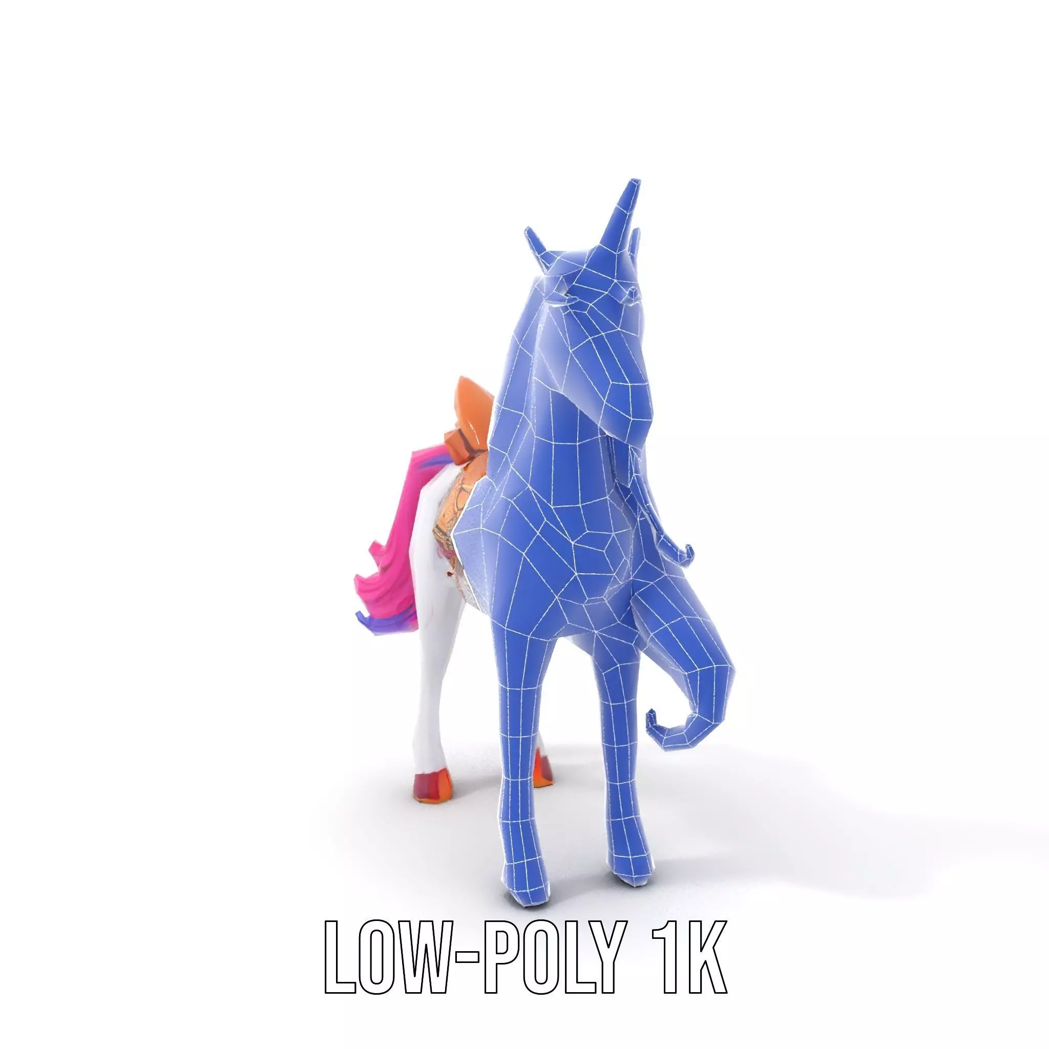 Majestic Unicorn Rigged and Animated Character Model Low-poly 3D model_22