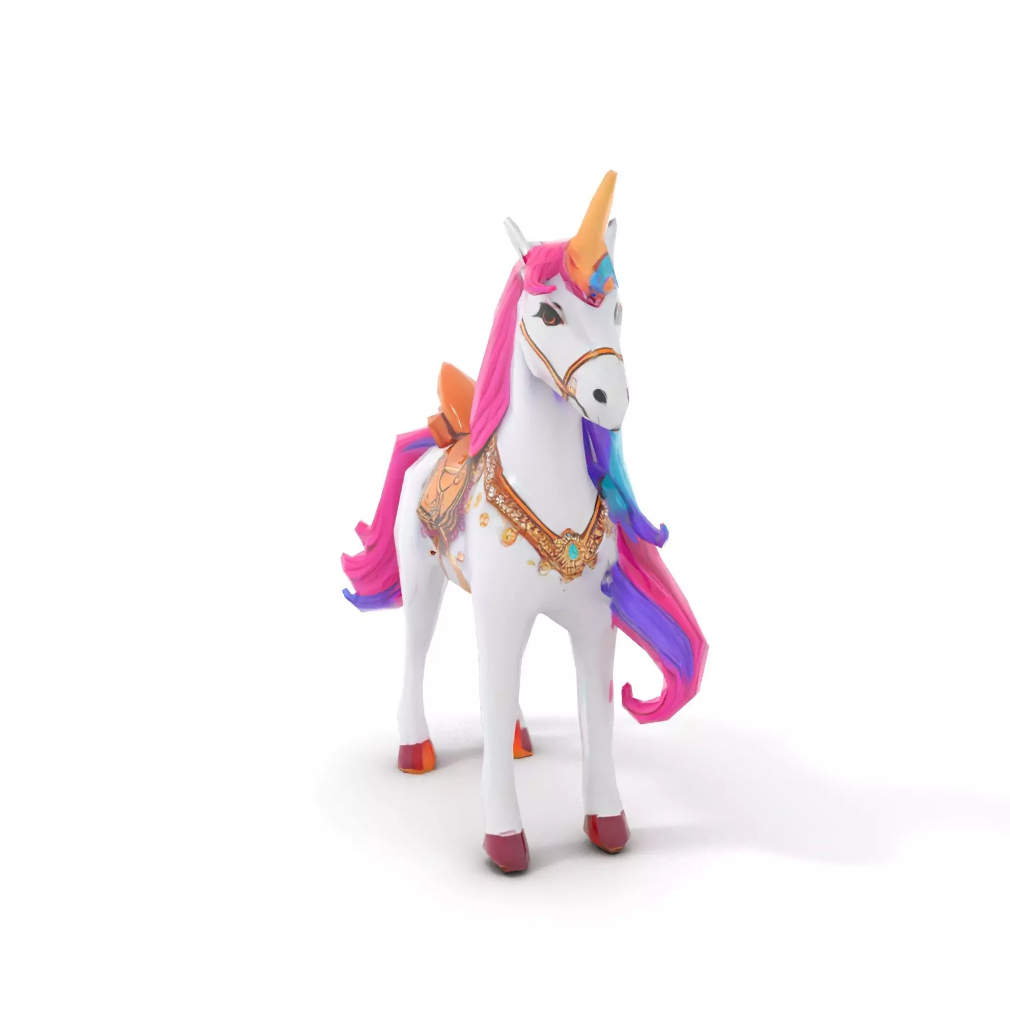 Majestic Unicorn Rigged and Animated Character Model Low-poly 3D model_8