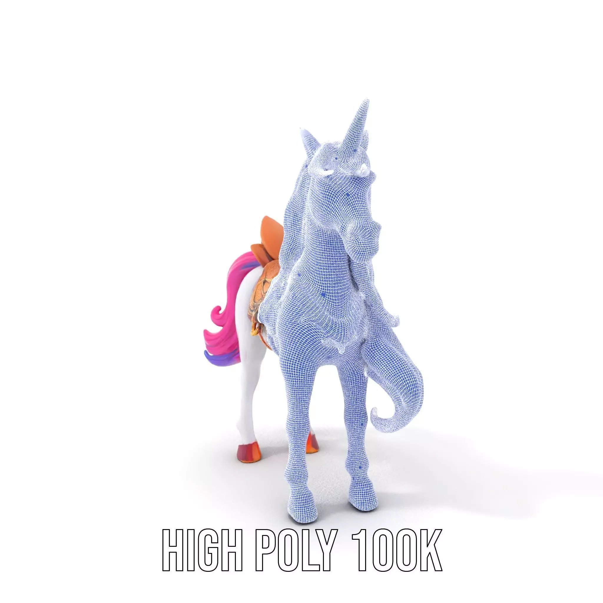 Majestic Unicorn Rigged and Animated Character Model Low-poly 3D model_5