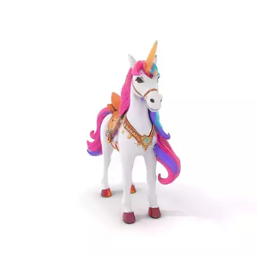 Majestic Unicorn Rigged and Animated Character Model Low-poly 3D model