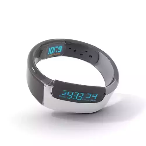 Smart Fitness Bracelet Model Pack with Digital Display Low-poly 3D model