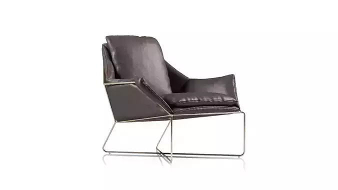 West Elm  Origami Leather Lounge Chair 3D model