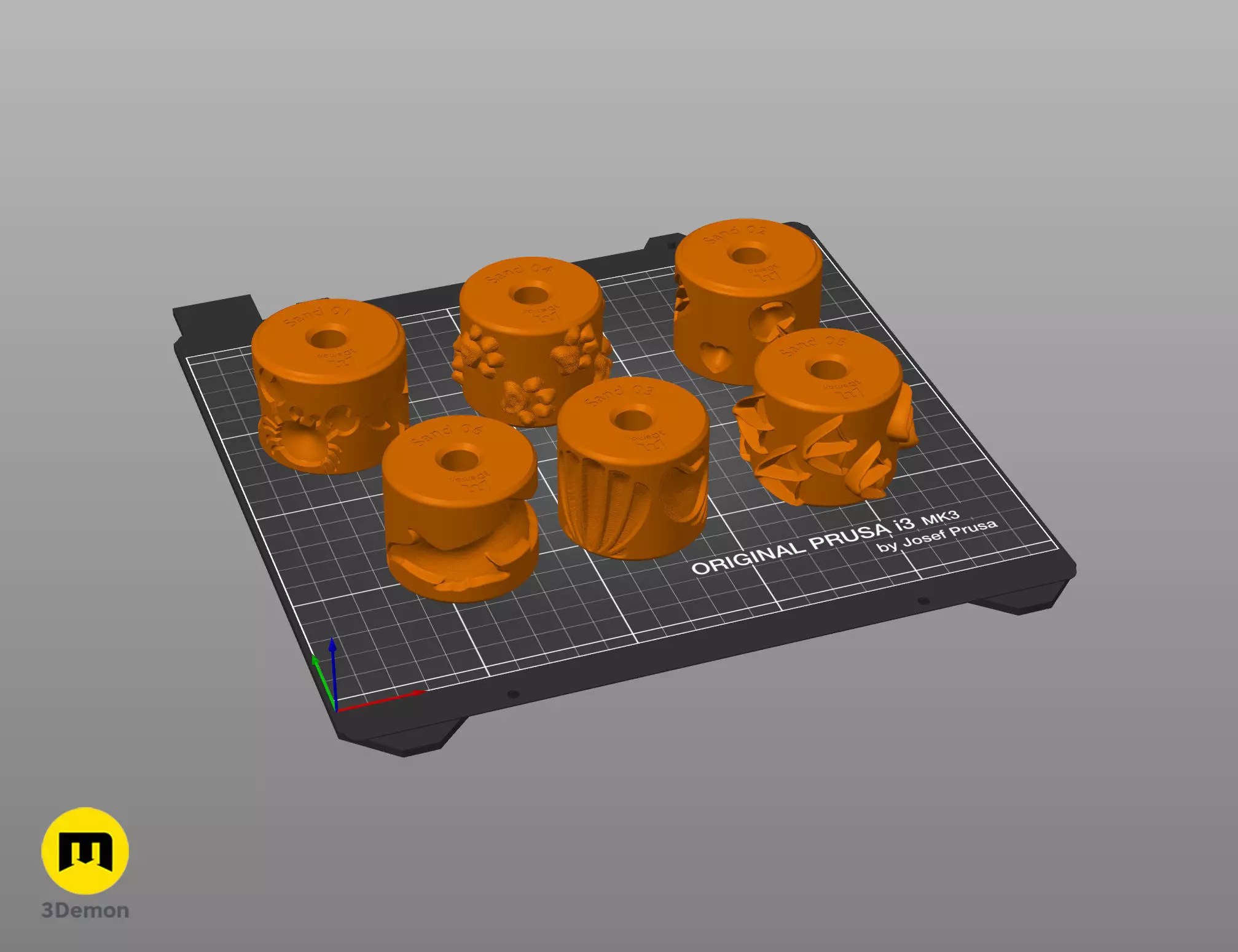 Texture Rollers Sand Patterns Free 3D print model_4